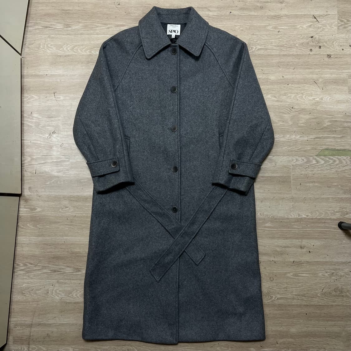 스파오 여성 벨티드 싱글 롱 맥코트 [차콜] S/90 상품이미지1