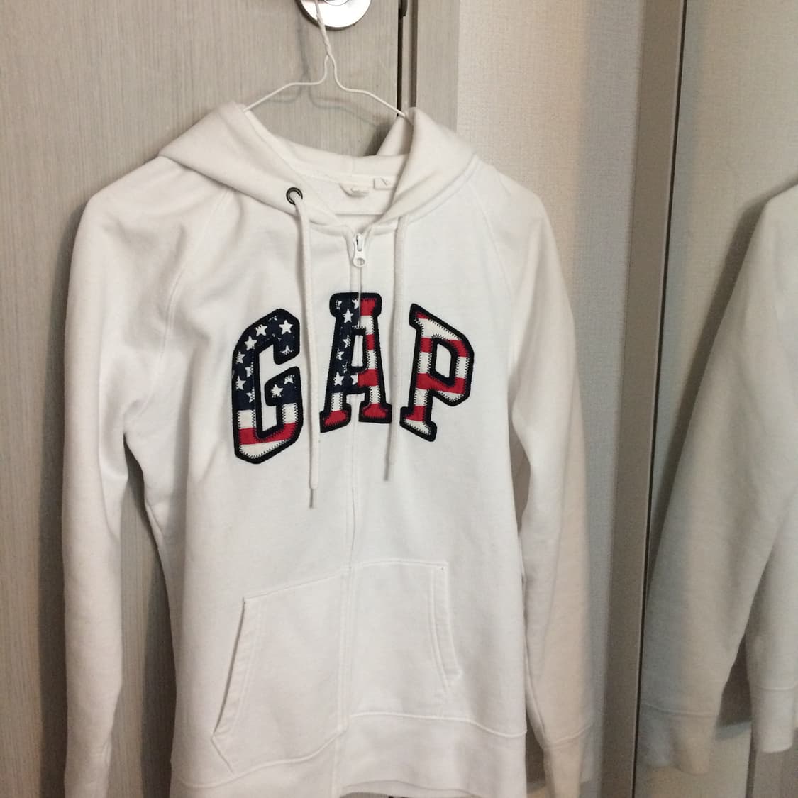 갭 성조기 화이트 후드집업 m 상품이미지1