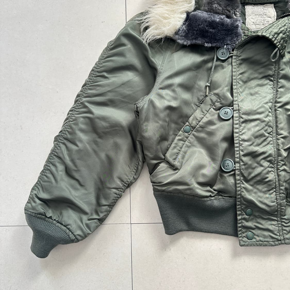 80s 오리지널 군납 알파 N-2B 미공군 플라이트 자켓 M  상품이미지3