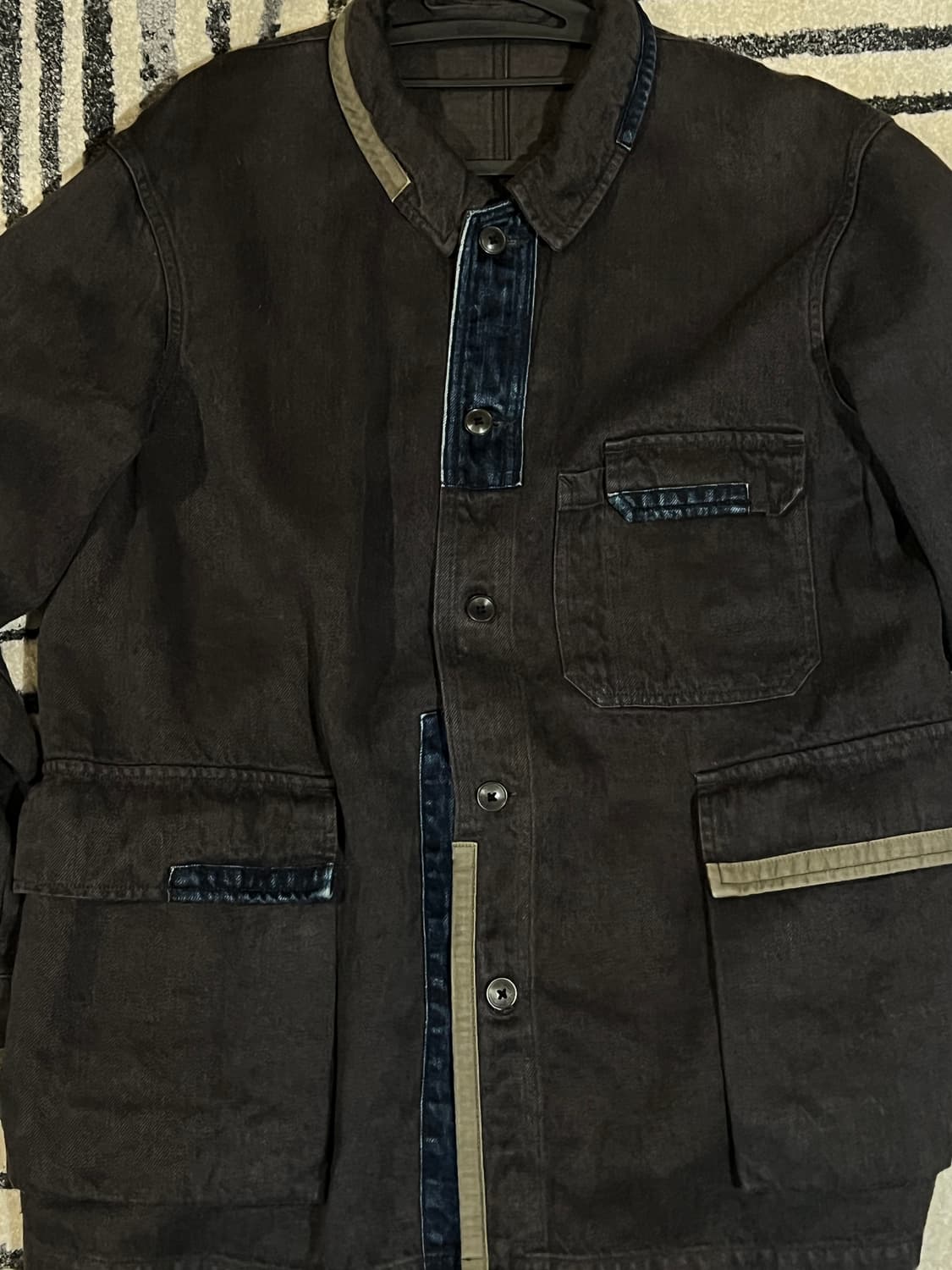 [100/48] 나이젤 카본 워크자켓 리페어 헴프데님 상품이미지5