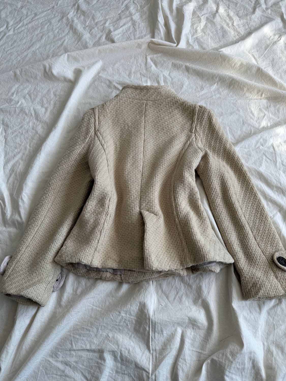 옐로우버터 라떼 갸루 러블리 딱붙 울 하프코트 상품이미지5