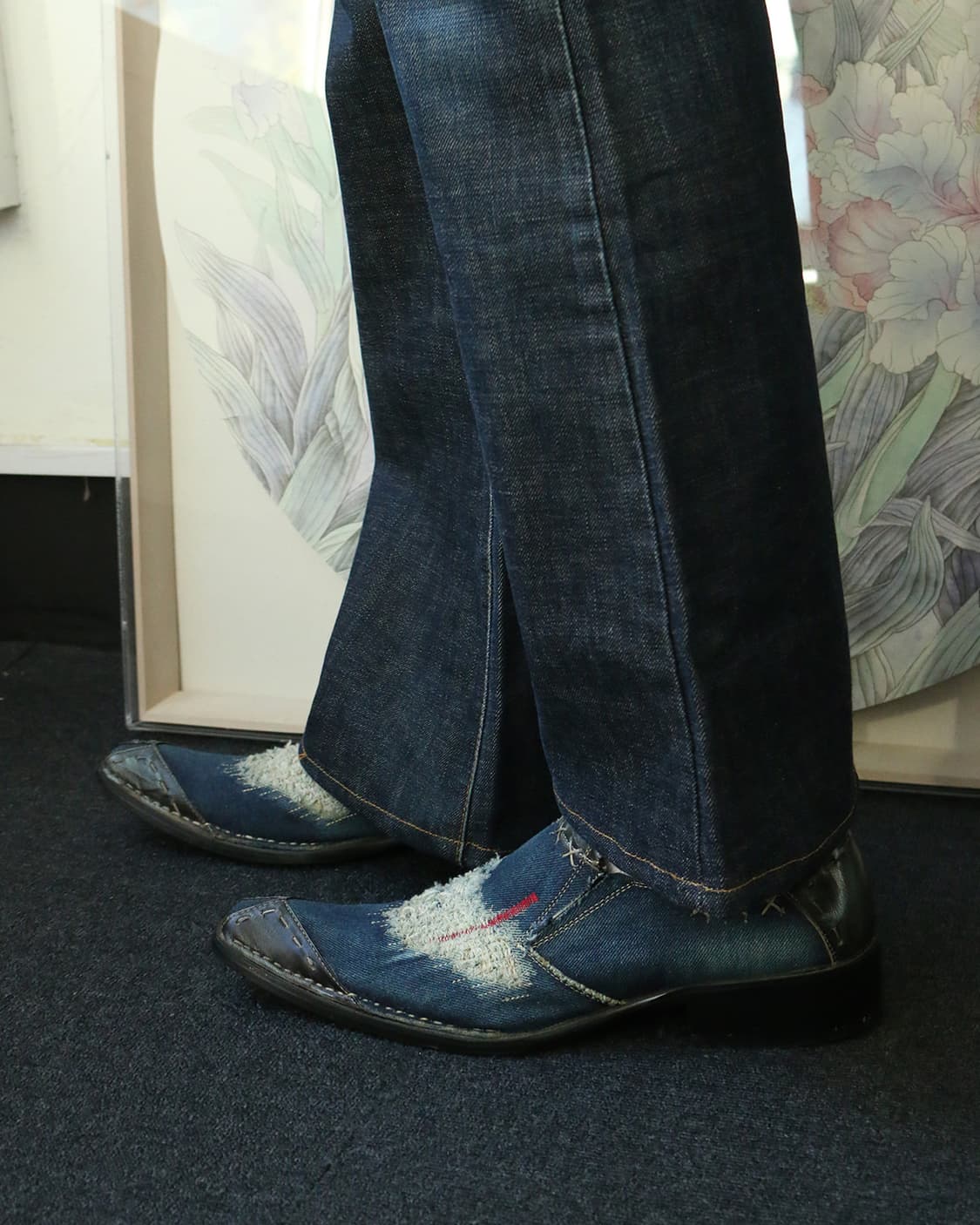 빈티지 데님 스퀘어토 드레스 슈즈 상품이미지2