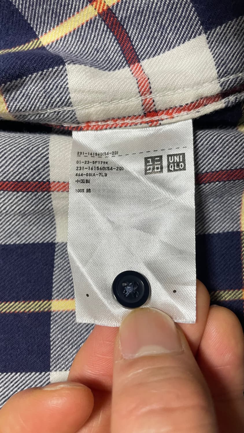 JPN 일본 빈티지 y2k 모리걸 유니클로 네이비 코튼 체크 셔츠 S 상품이미지9