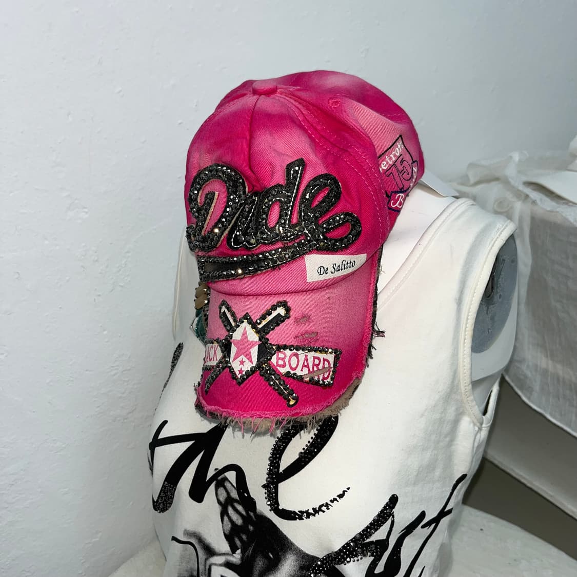 00‘s 핫핑크 글리터 패치 볼캡 상품이미지1