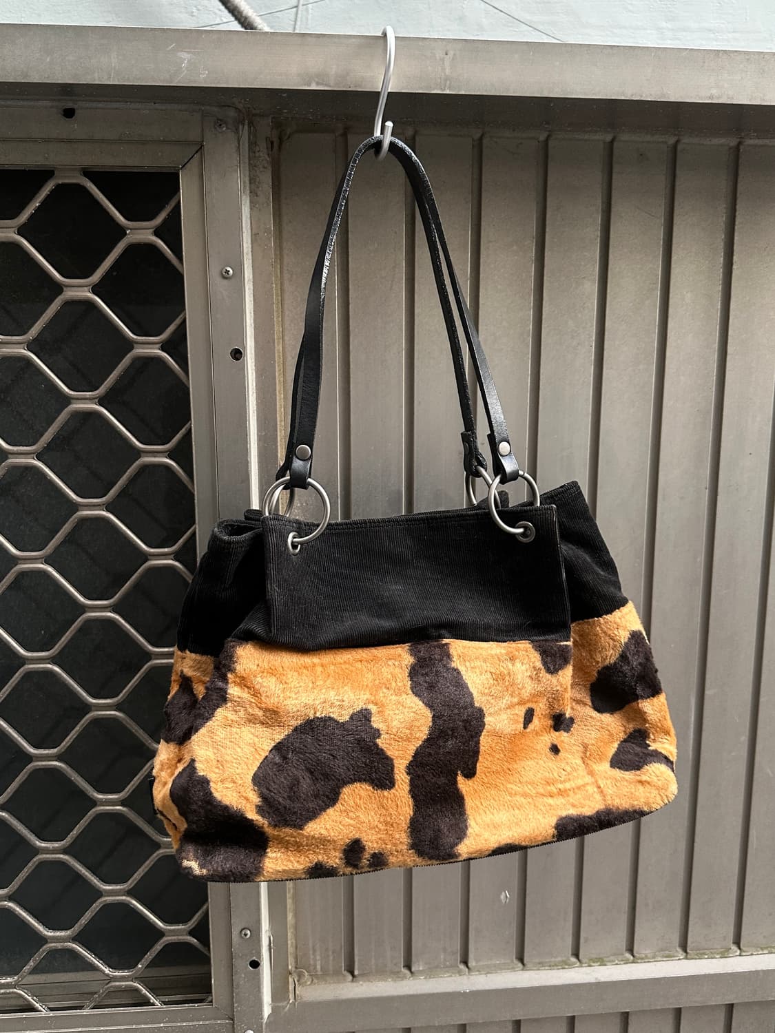 Vintage leopard fur suede bag 상품이미지4
