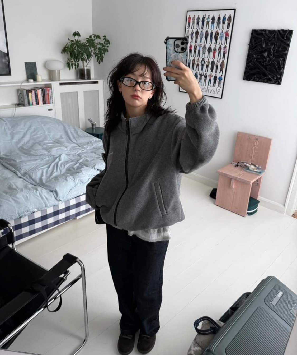 스무스무드 그레이 플리스 점퍼 상품이미지2