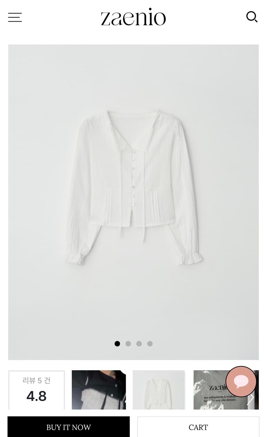zaenio 제니오 아멜리 타이 블라우스 s 상품이미지5