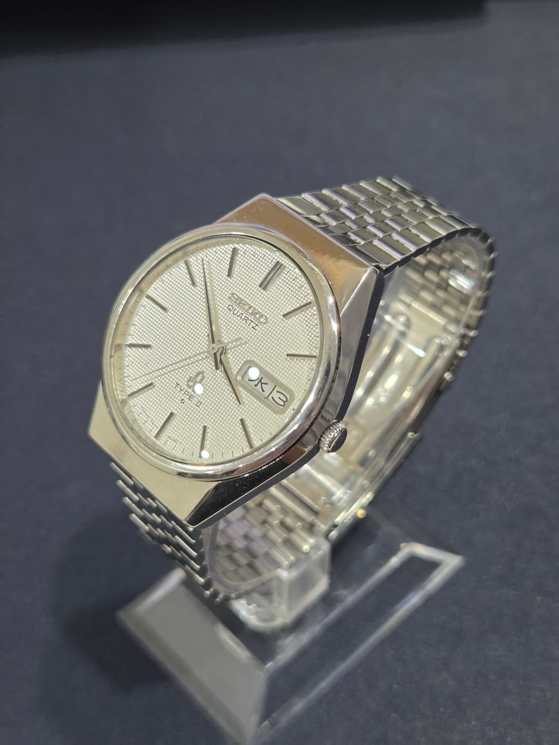빈티지 세이코 쿼츠 타입 2 (SEIKO TYPE II) - 격자 화이트 상품이미지4