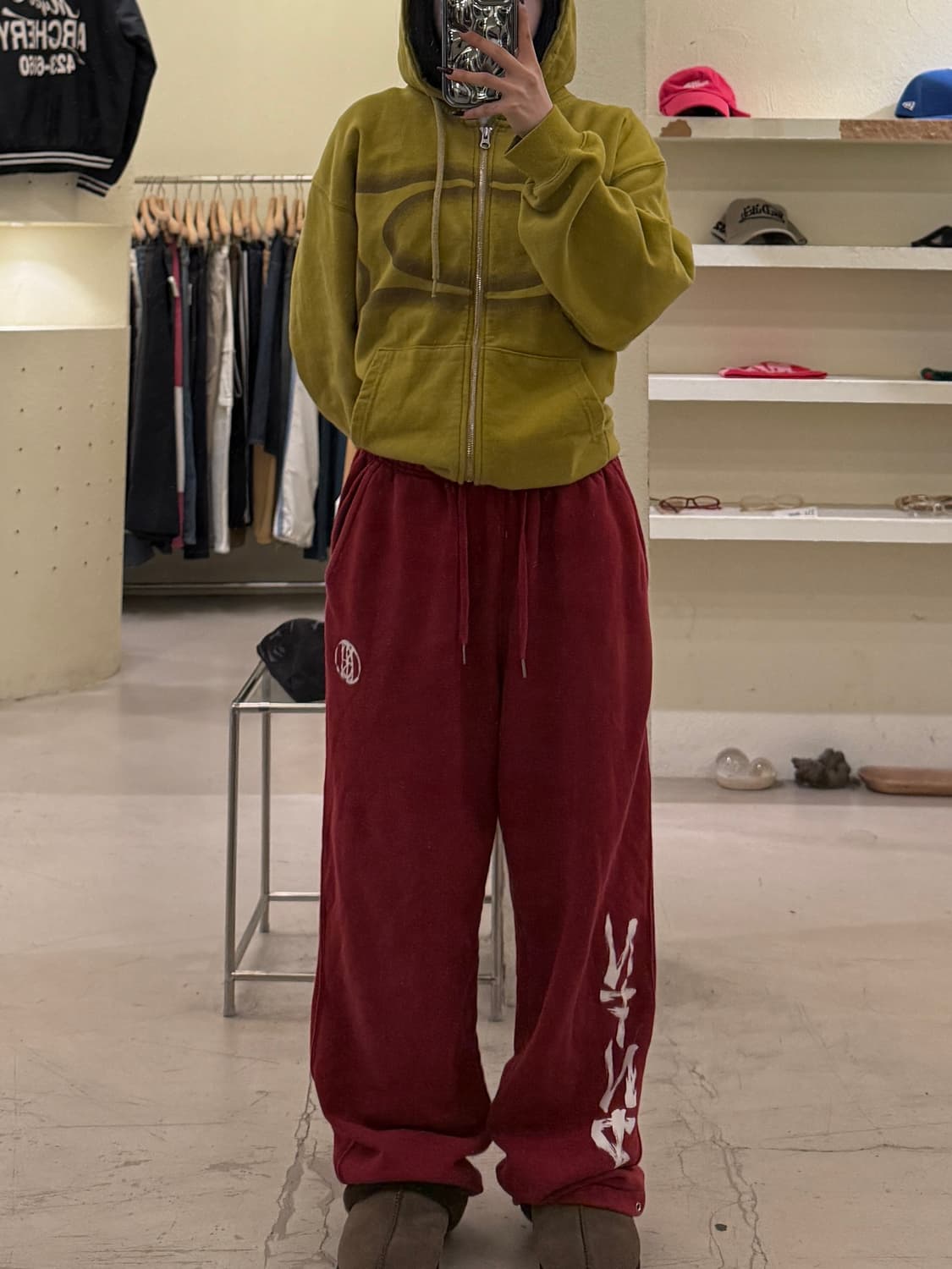 낫포너드 브러쉬 NFND 로고 레드 스웻팬츠 U1592 상품이미지1