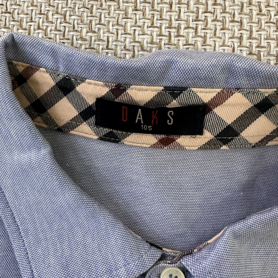 105 닥스 체크 배색 반팔 카라티 0401D 상품이미지2