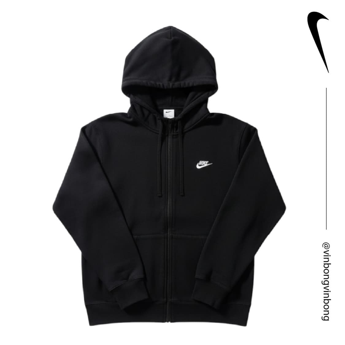 나이키 자수 스우시 코튼 후드집업 상품이미지2