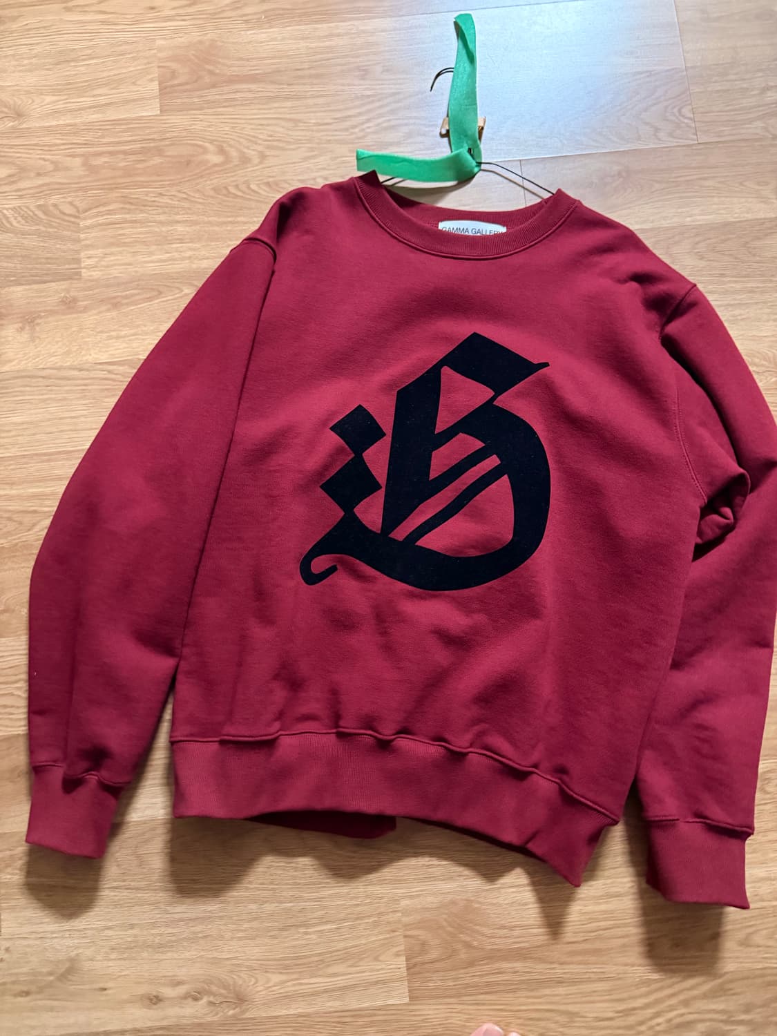 감마갤러리 레터링 버건디 맨투맨 새상품 M 상품이미지1