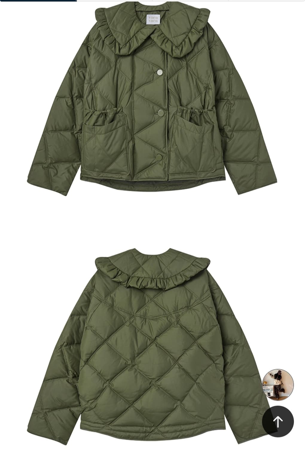 보카바카 프릴 카라 숏 다운 패딩 상품이미지5