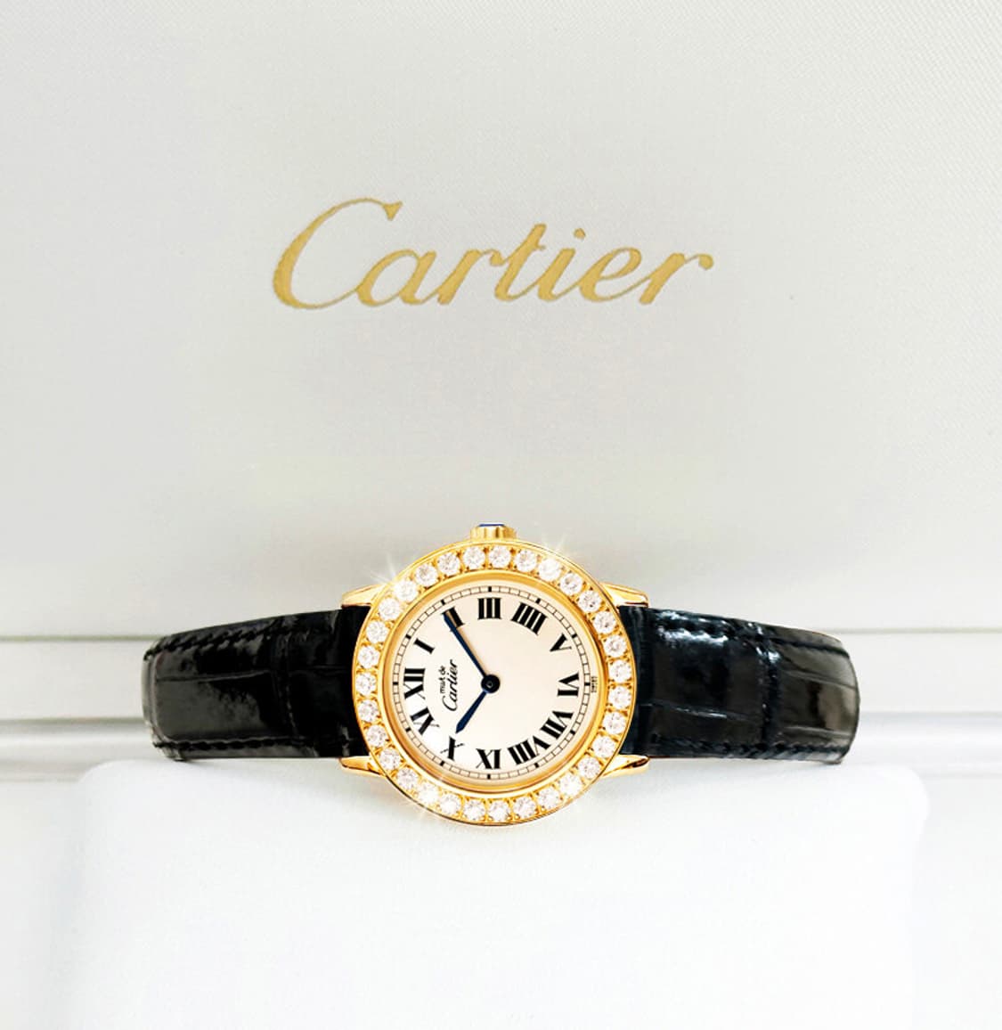 까르띠에 머스트 론드 아이보리 다이얼 로만 여성 빅다이아 시계 상품이미지5