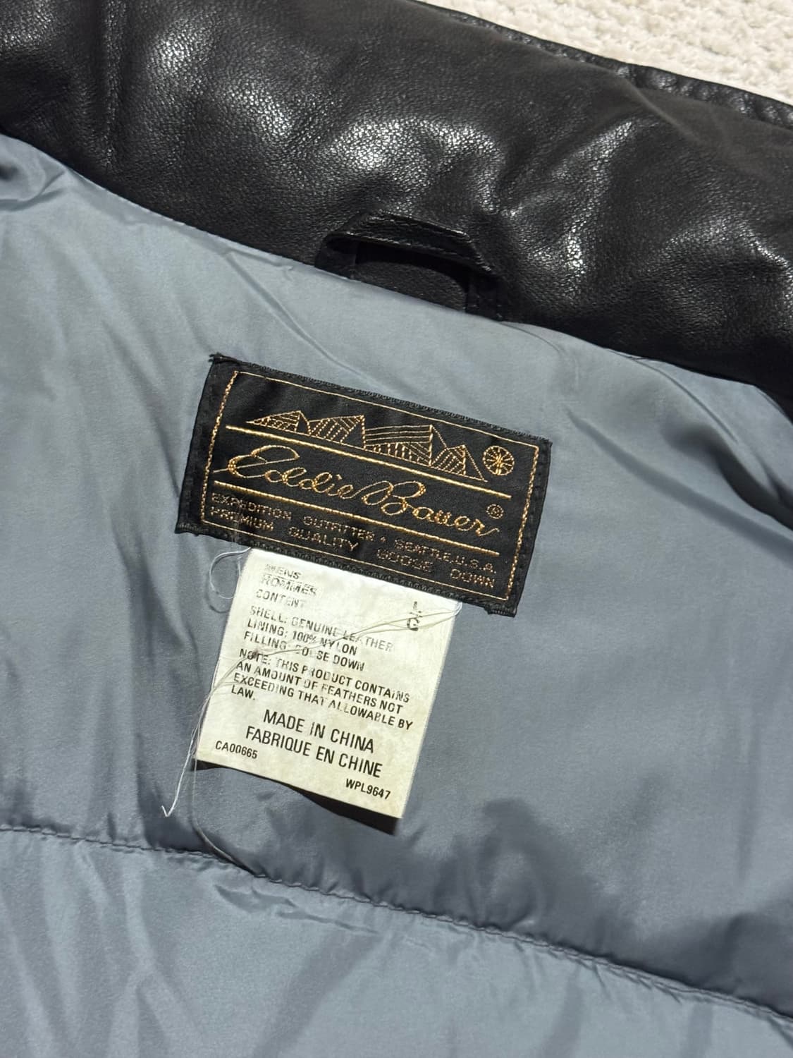 90s 에디바우어 Eddie Bauer 레더 구스다운 페딩 L 상품이미지7