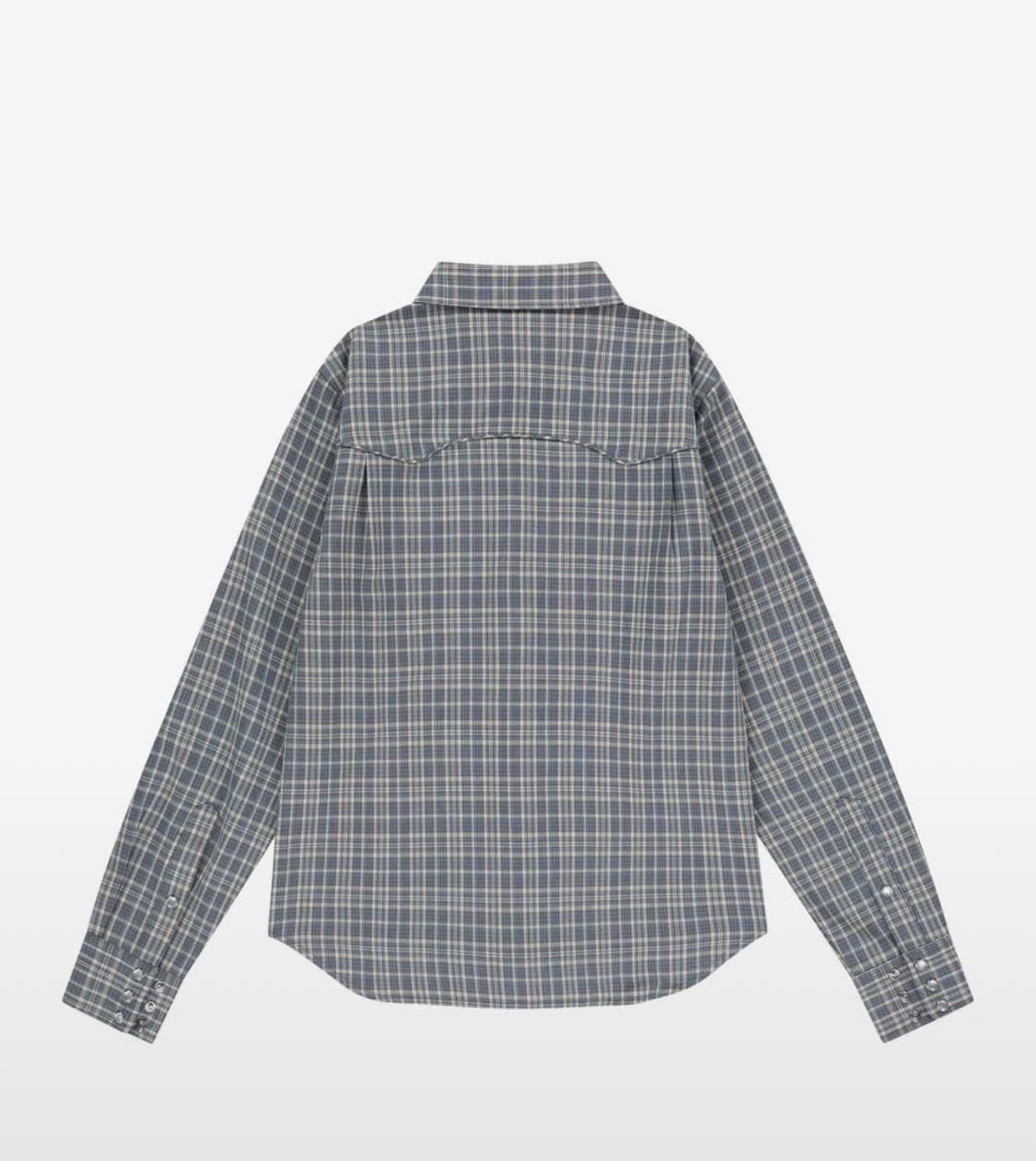 아캄 웨스턴 체크 셔츠 블루 상품이미지2