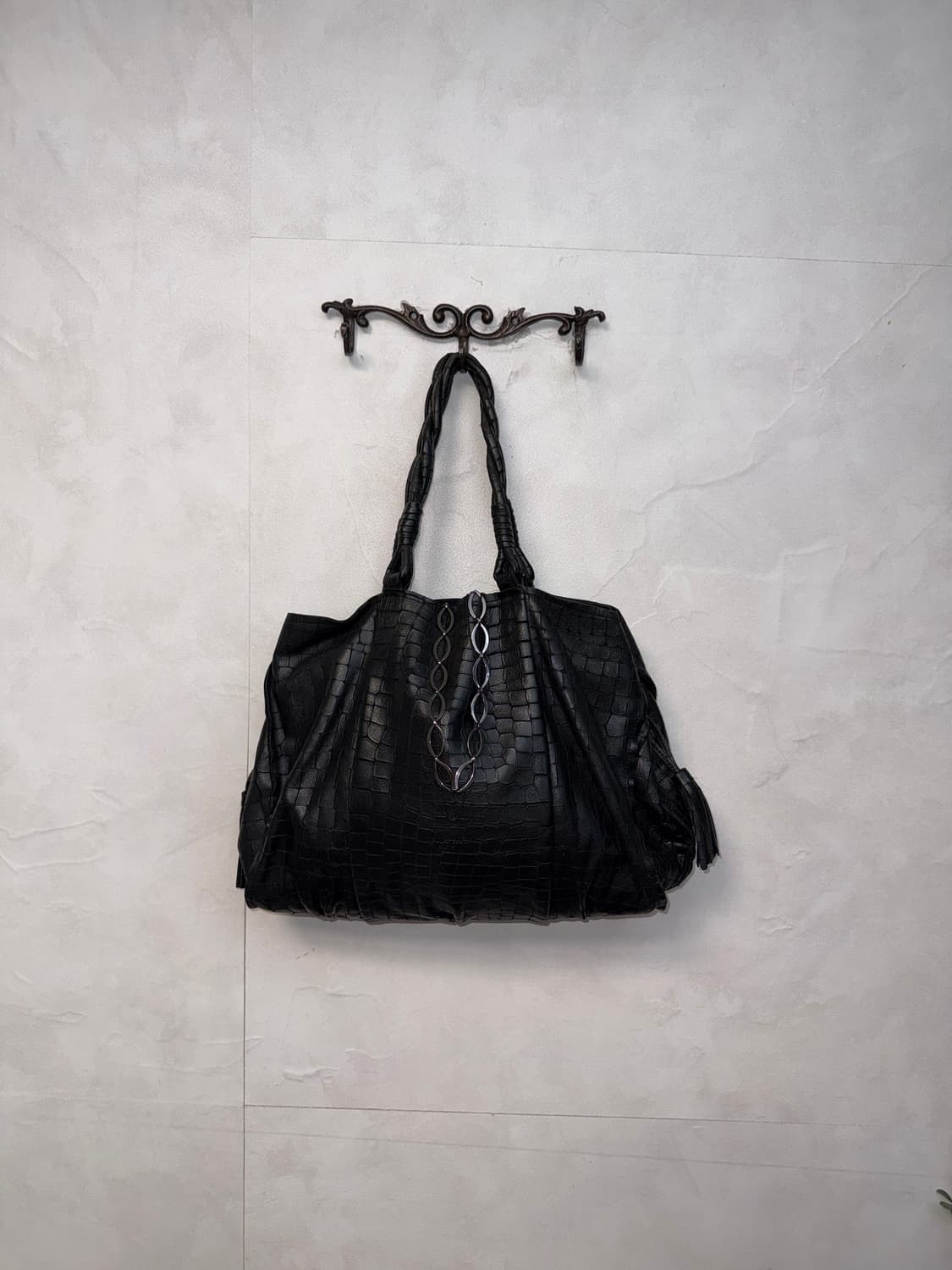 Renoma black crocodile string tote bag 상품이미지1