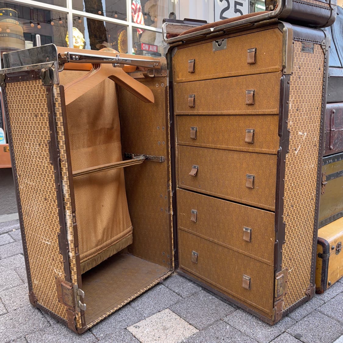 빈티지 소품 1920년 Hartmann 미국 스티머 트렁크 상품이미지1