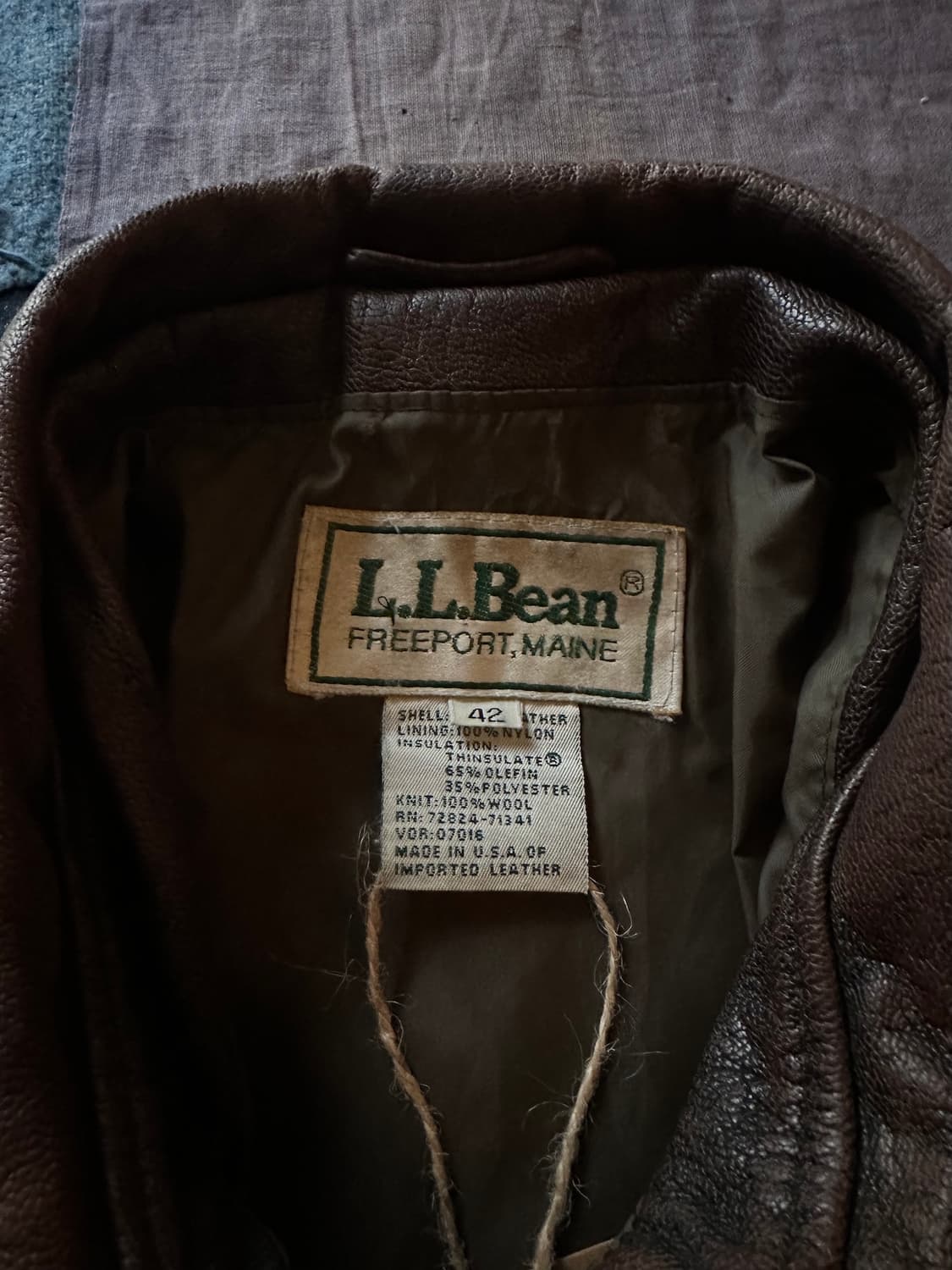 80s USA 빈티지 엘엘빈 LLBean A-2 고트스킨 레더 자켓 A2 상품이미지8