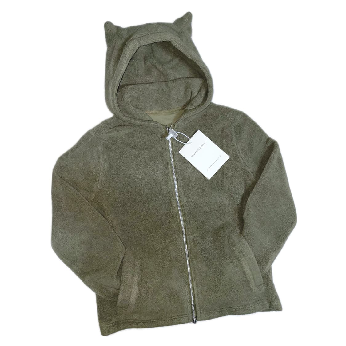 Twolittleguys 고양이 귀 플리스 카키 상품이미지1