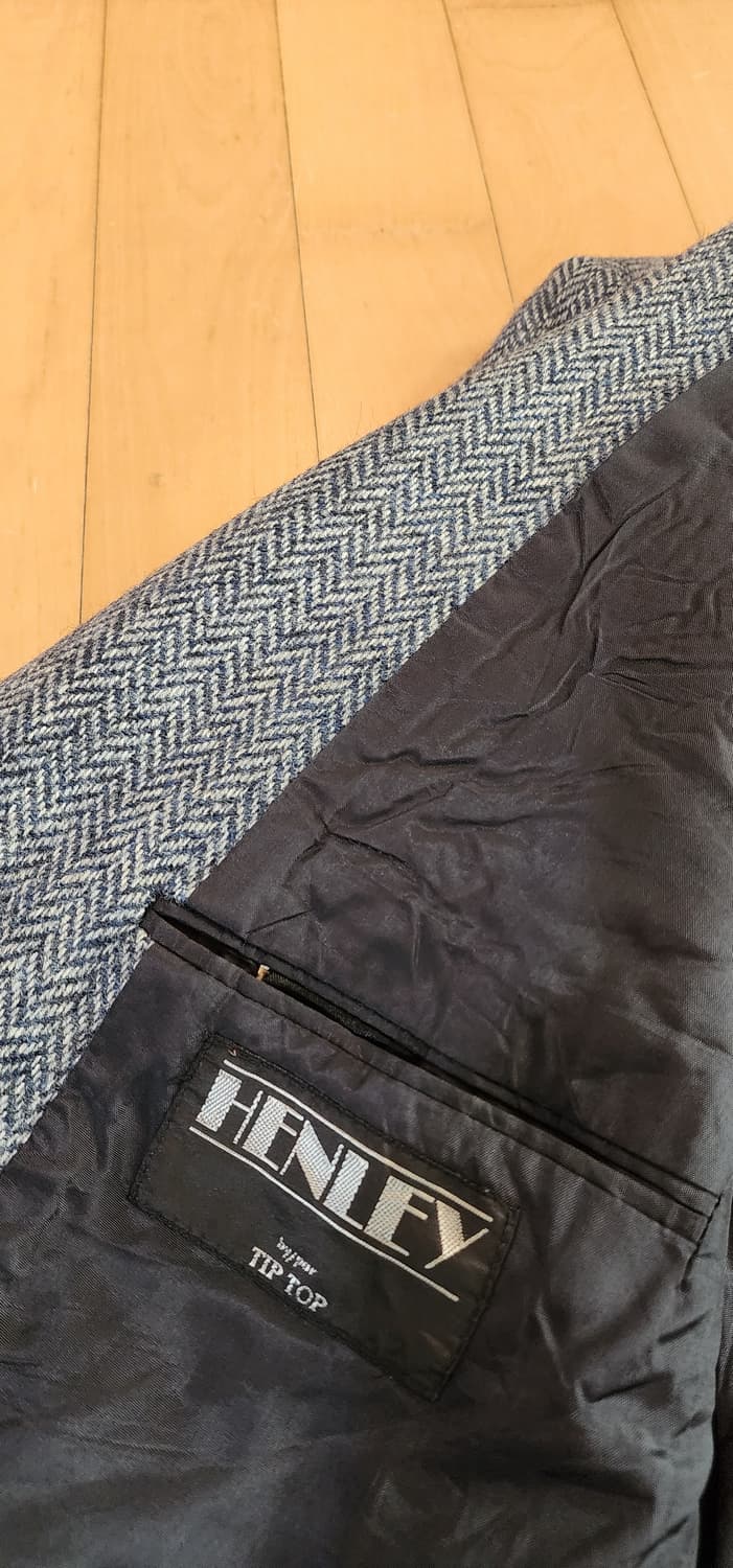 네이비 헤링본 울자켓 L(하자) 상품이미지9