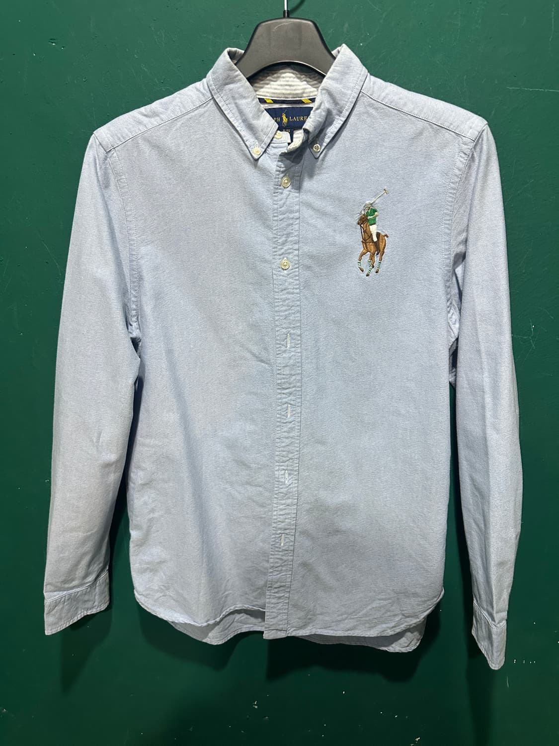 폴로 빅로고 솔리드남방 블루 상품이미지1