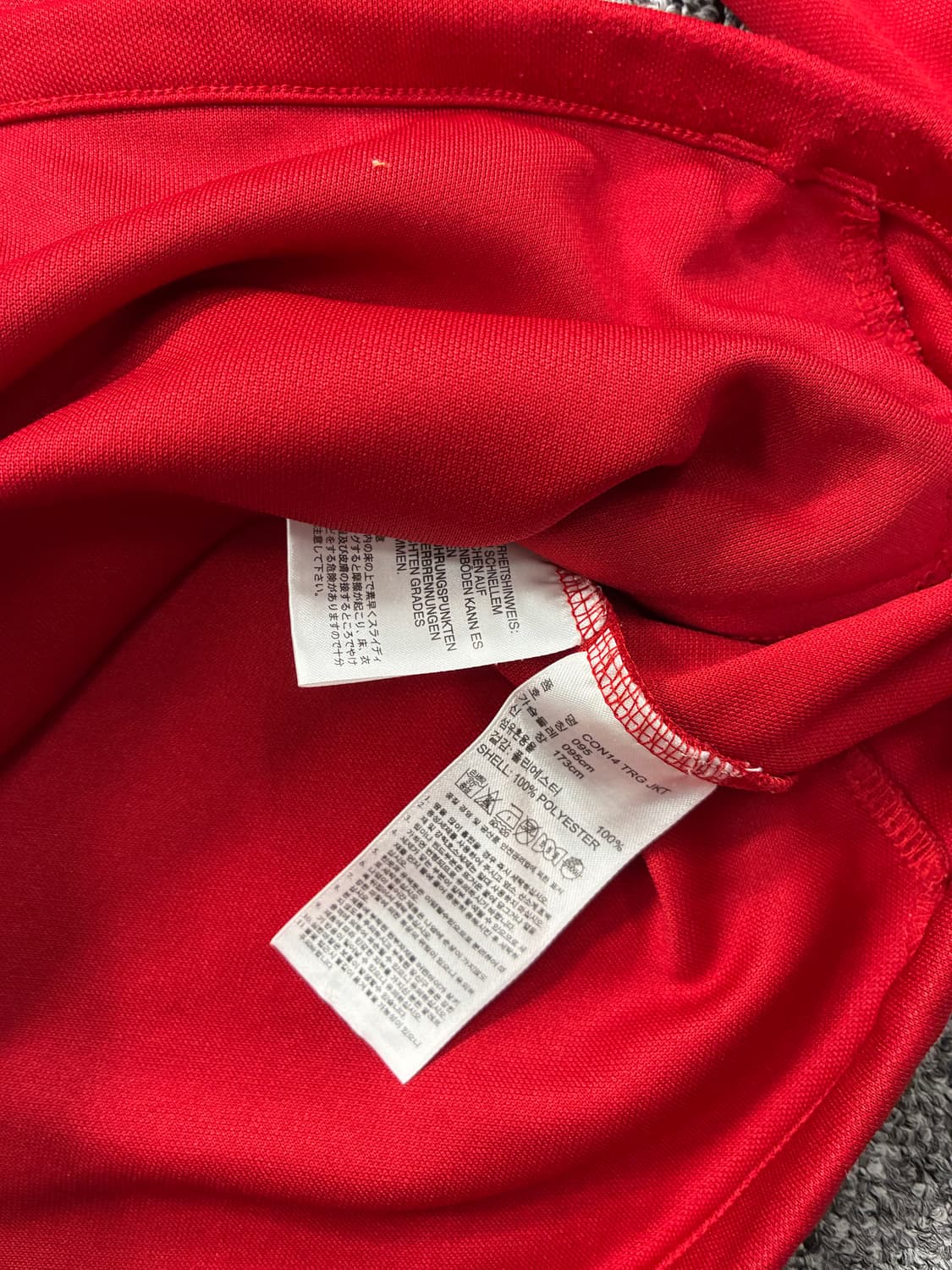 아디다스 레드 삼선 트랙탑 져지 M 상품이미지8