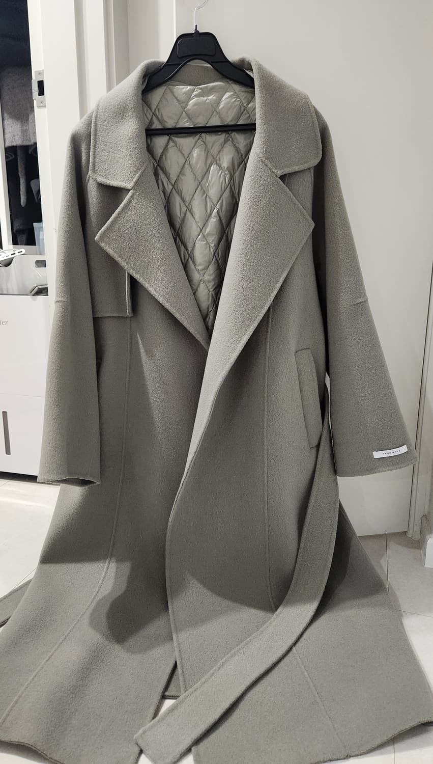 핸드메이드 울100 롱코트 구스다운내피 상품이미지1