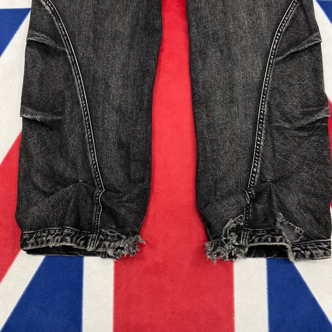 IDWS 아이돈워너셀 와이드 흑청데님팬츠 0 실측32 상품이미지6