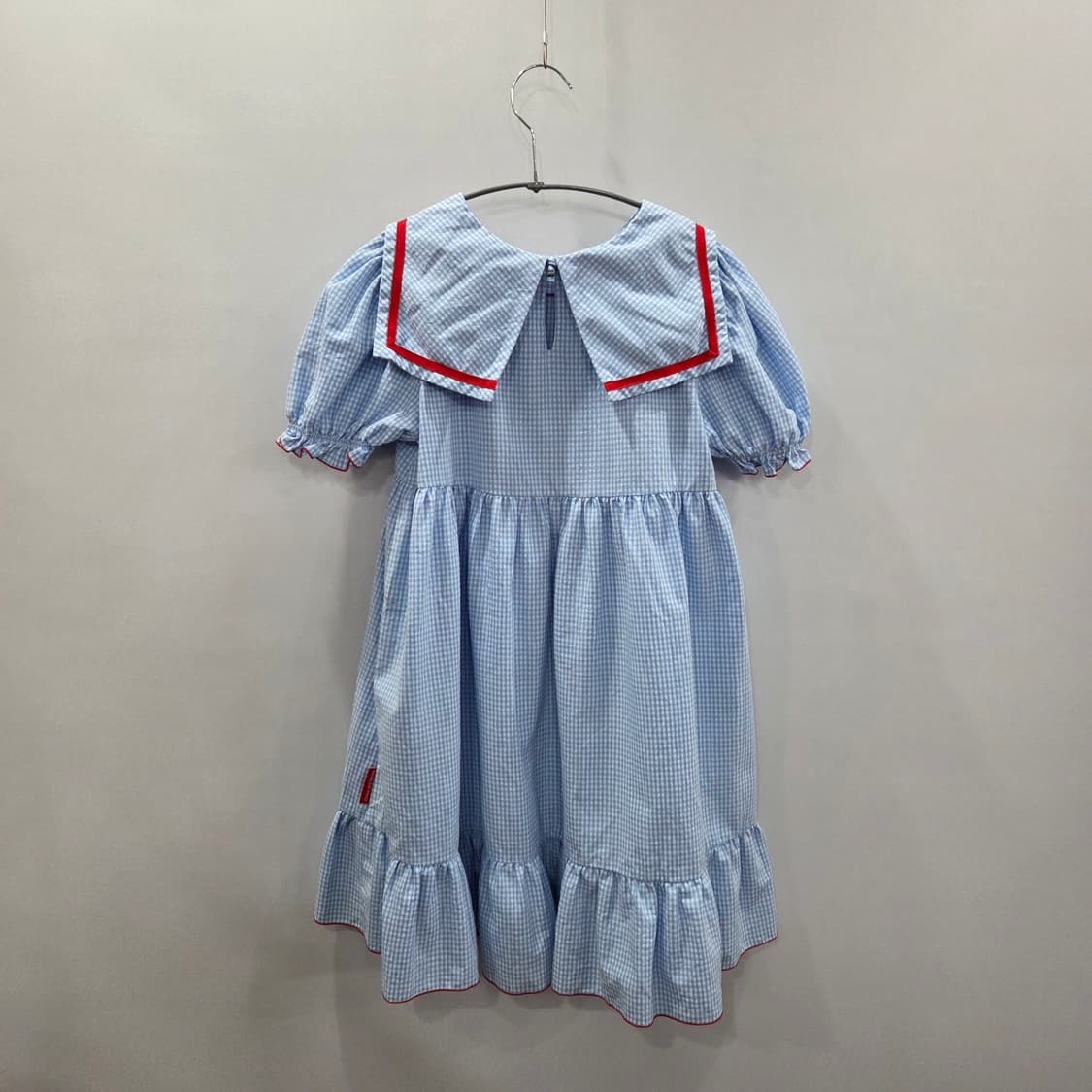 베베드피노 여아 세일러카라 깅엄체크 원피스 130 상품이미지5