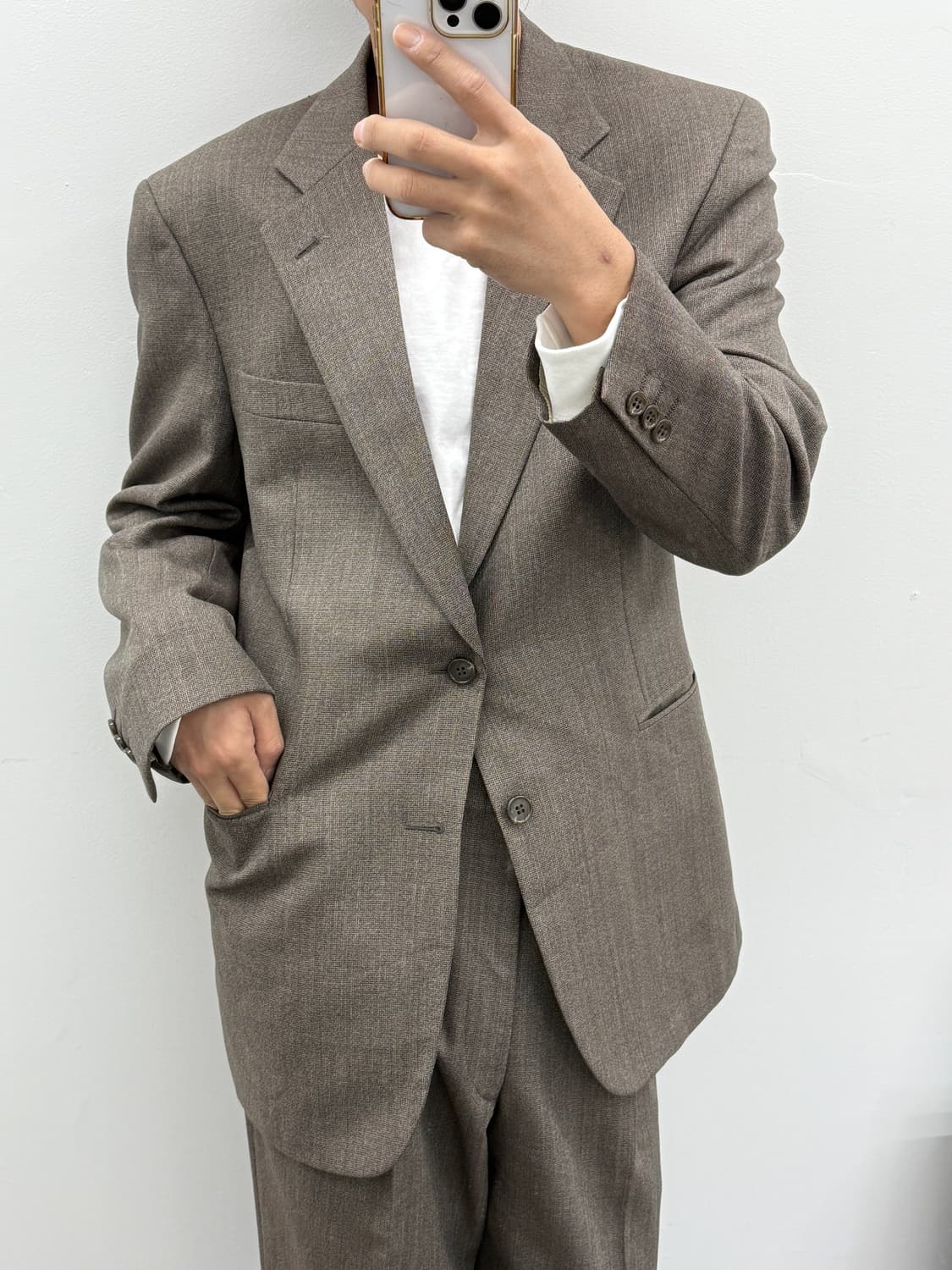 일본빈티지 스카발 원단의 맞춤제재 수트 상품이미지1