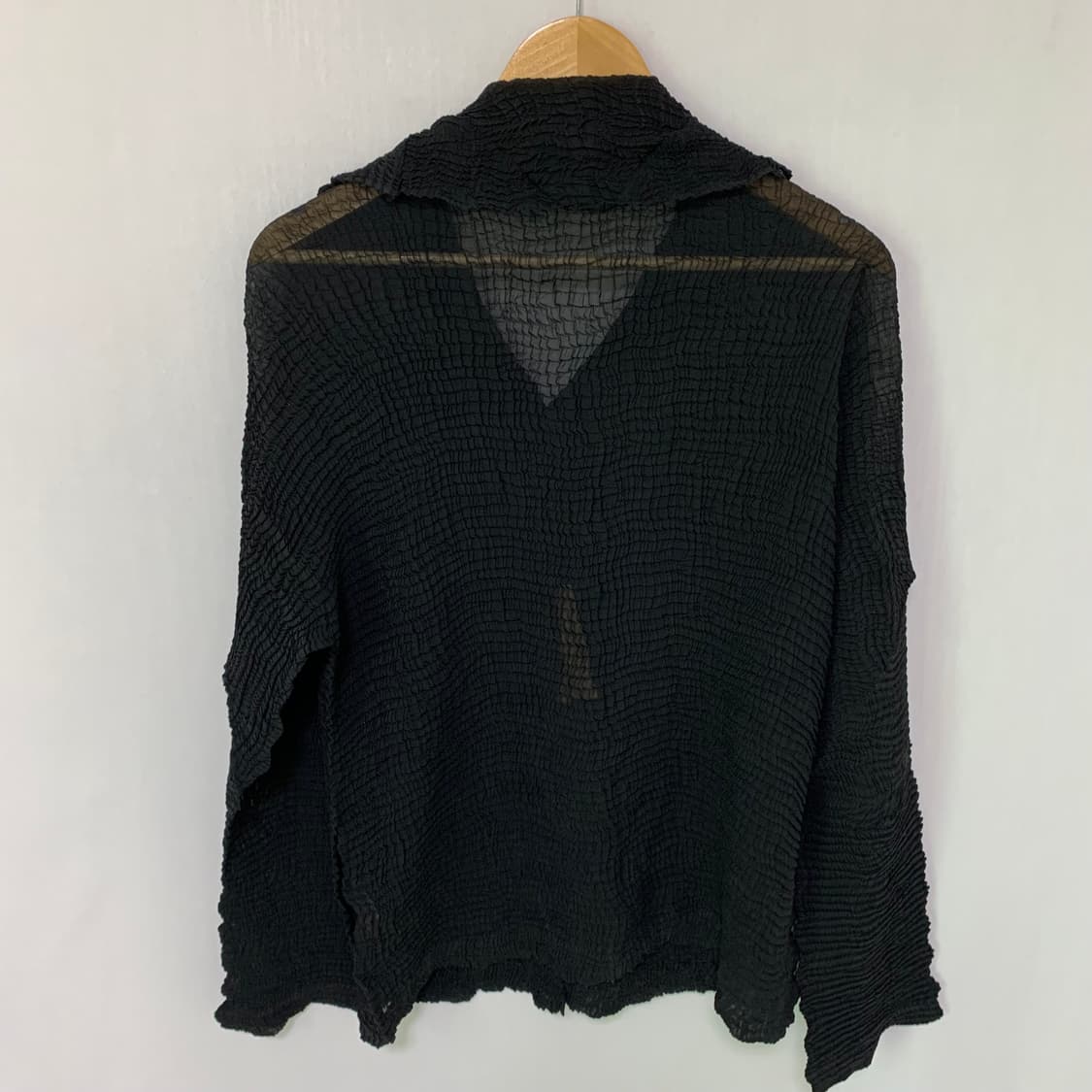 이세이미야케 빈티지 플리츠 버튼 러플 고딕 가디건 블랙 L 상품이미지7