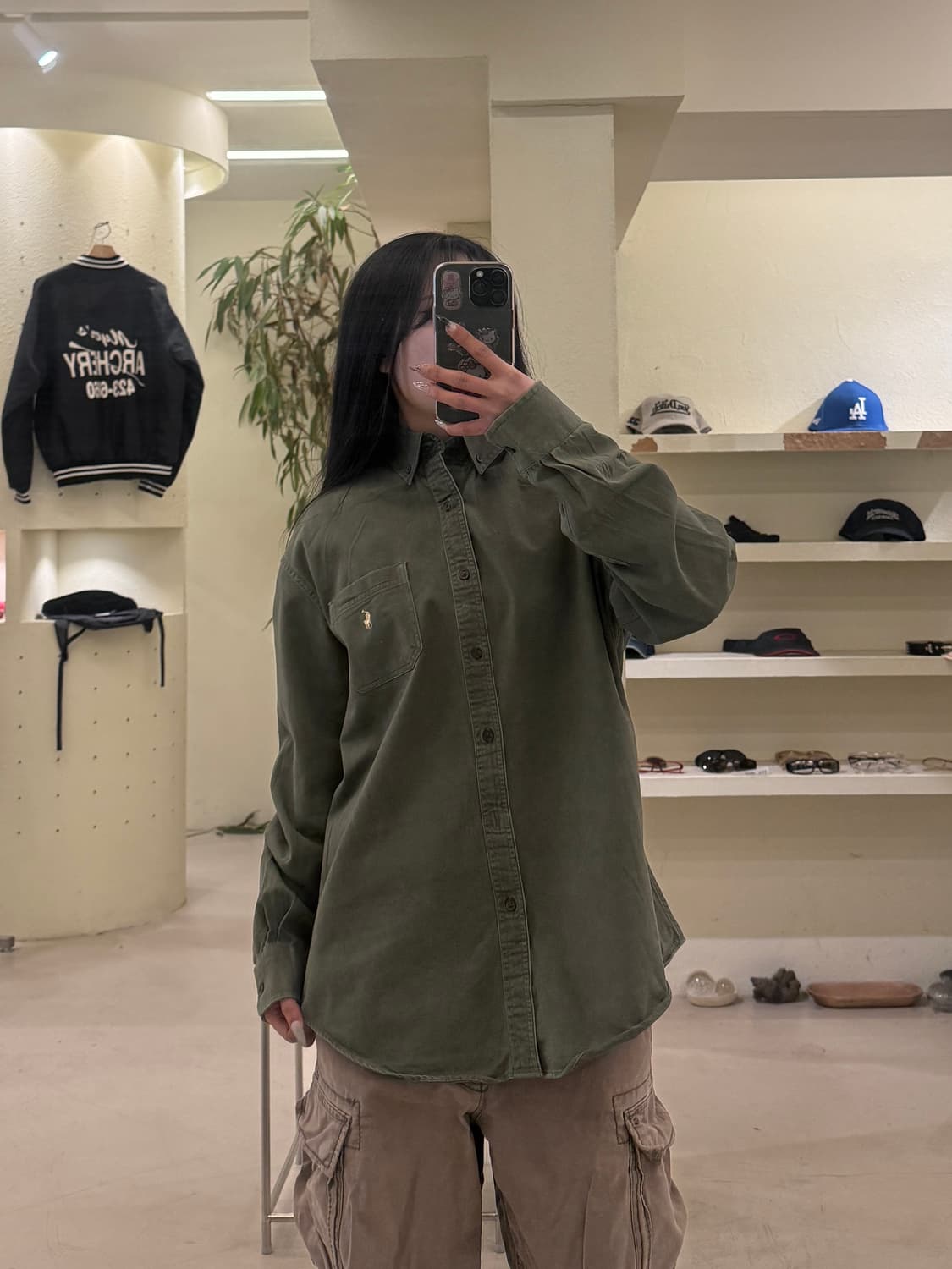 폴로 랄프로렌 카키 원포켓 셔츠 U637 상품이미지1