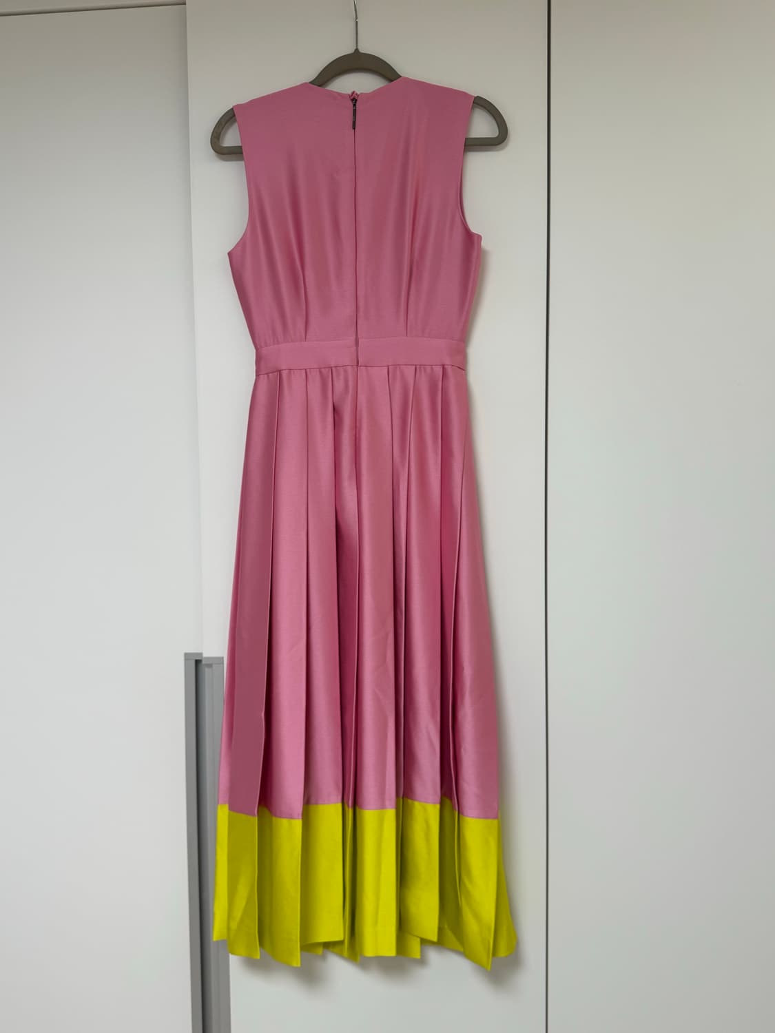 MSGM 핑크 옐로우 배색 원피스 38 상품이미지2