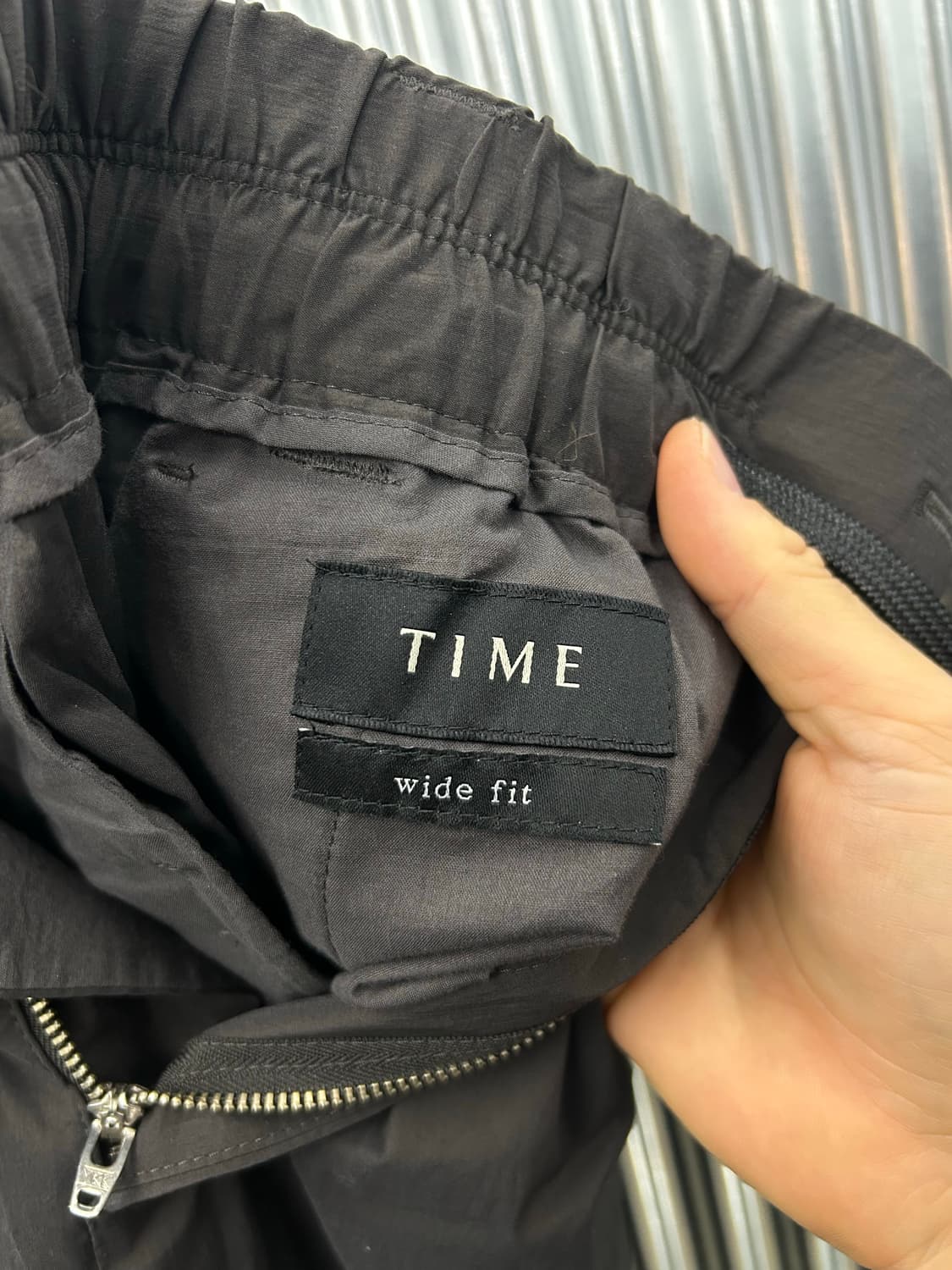 TIME 와이드 핏 밴딩 팬츠 차콜 그레이 상품이미지6