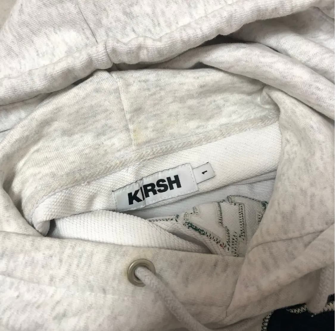 키르시 아치 체리 로고 스웻 셋업 후드티 (크롭) 멜란지 그레이 상품이미지6