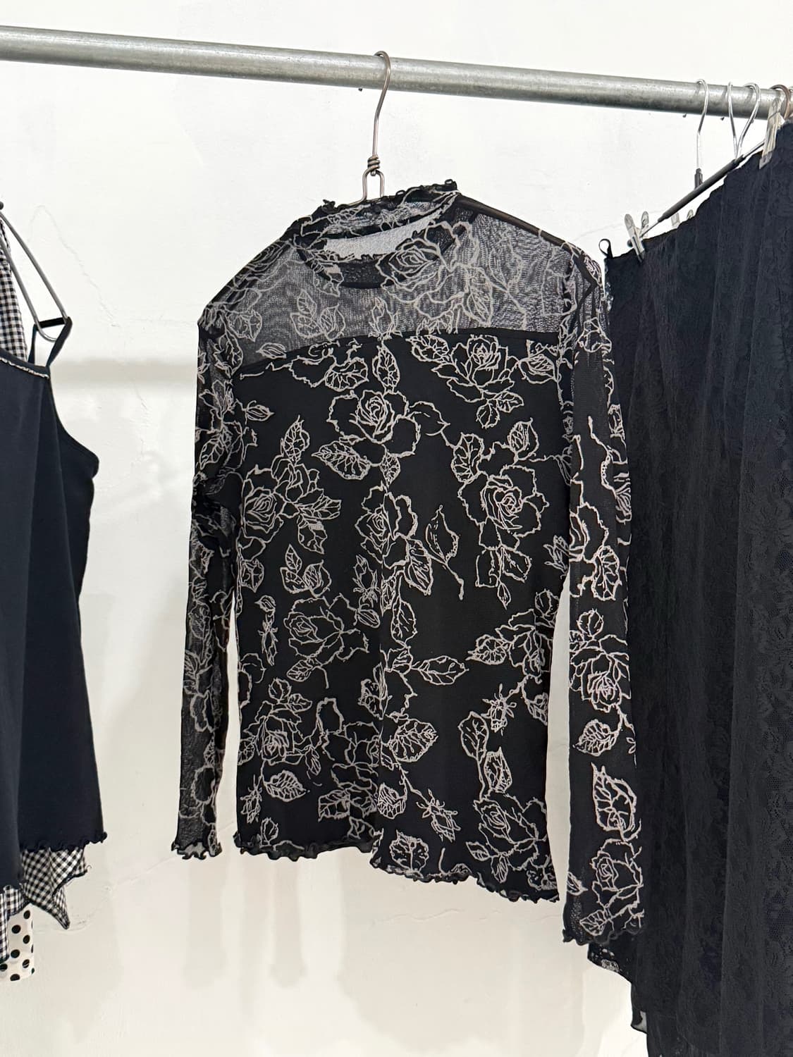 Black Oriental Mesh Top 상품이미지9