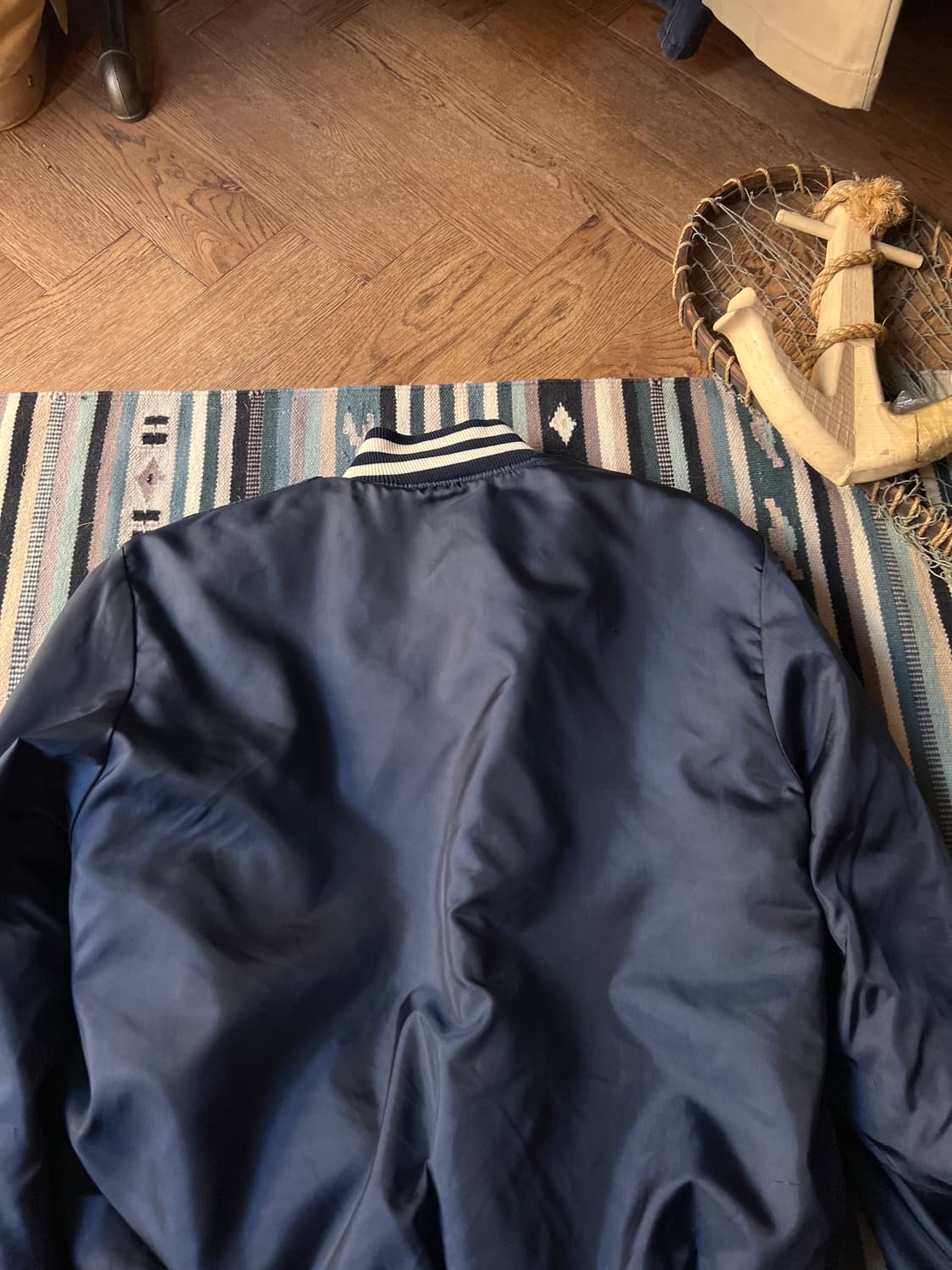 [L]90's Made in USA 체인 스티치 쉐르파 바시티 자켓 상품이미지8