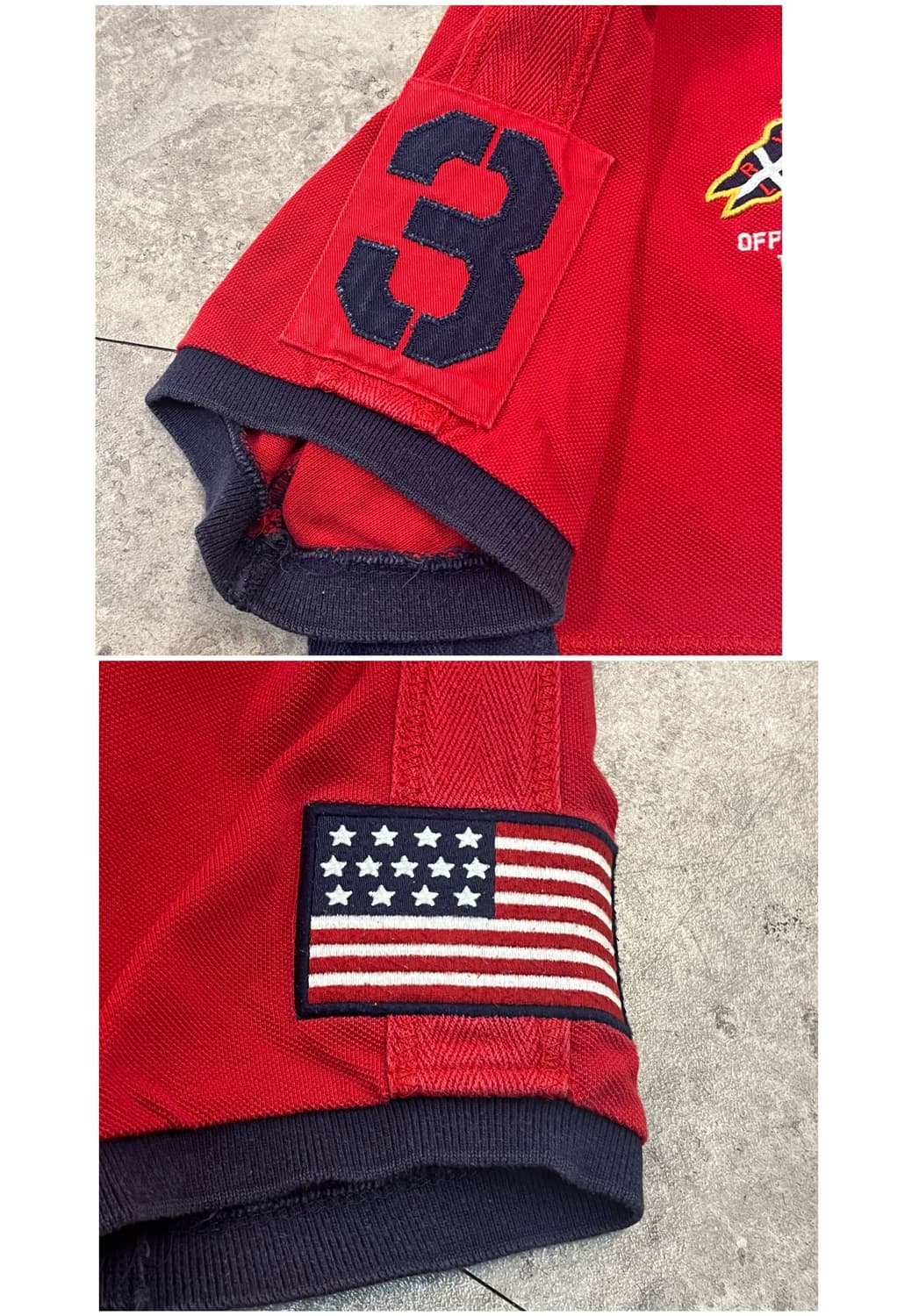 폴로 랄프로렌  헤리티지 로고 성조기 pk셔츠 레드 L#csz2082 상품이미지3