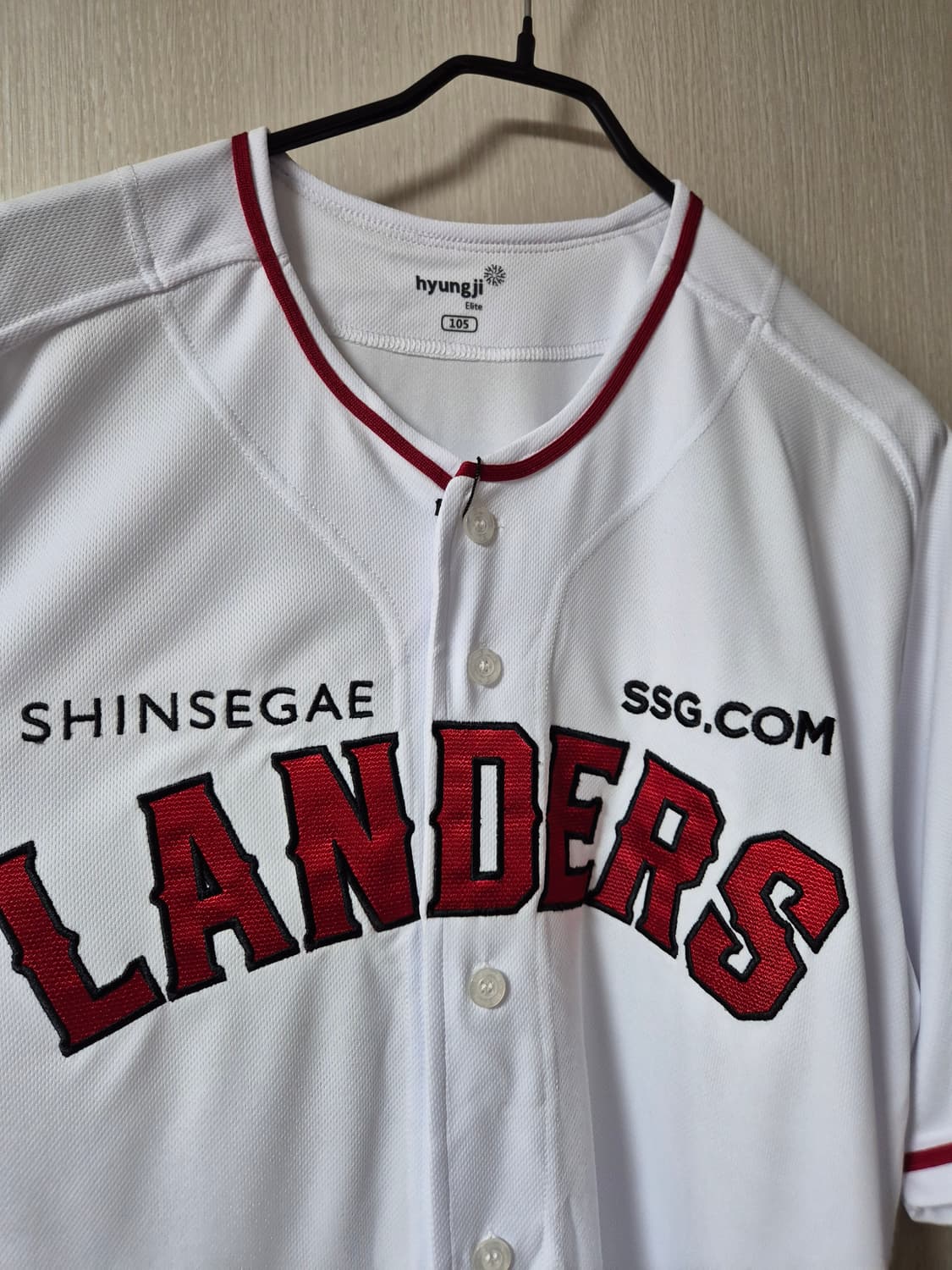 (새제품) SSG 랜더스 야구 유니폼 화이트 새상품 105 상품이미지4