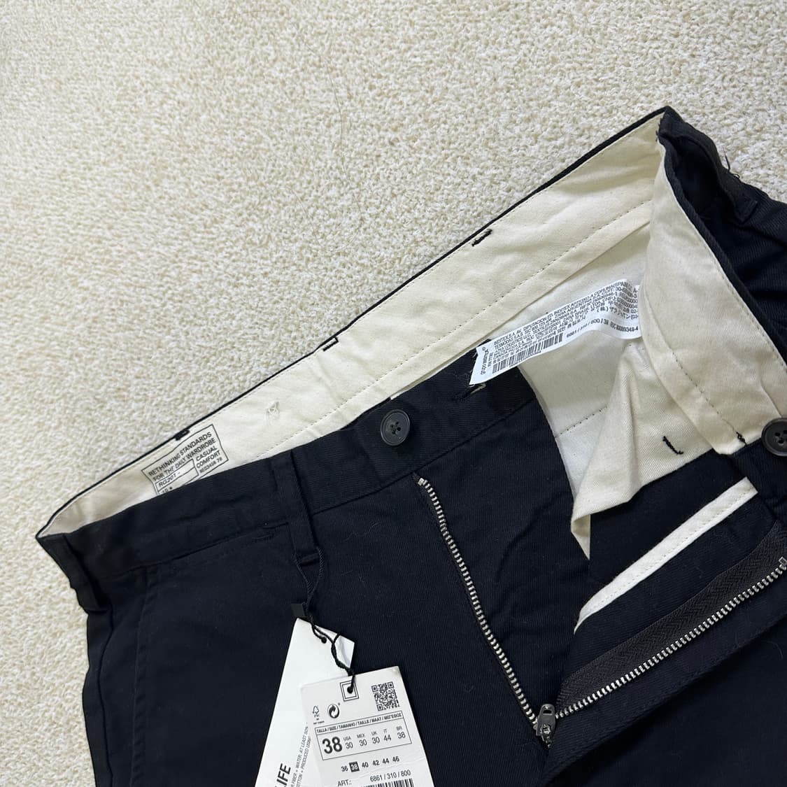 38 새상품 자라 일자 블랙 팬츠 0317D  상품이미지5