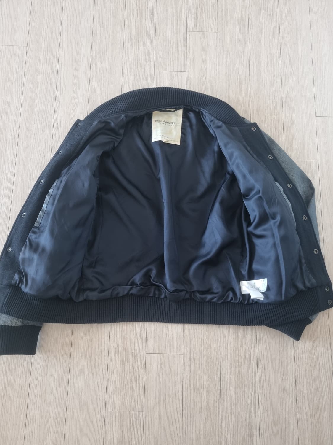 폴로 데님앤서플라이 블랙 바시티 자켓 m 상품이미지3