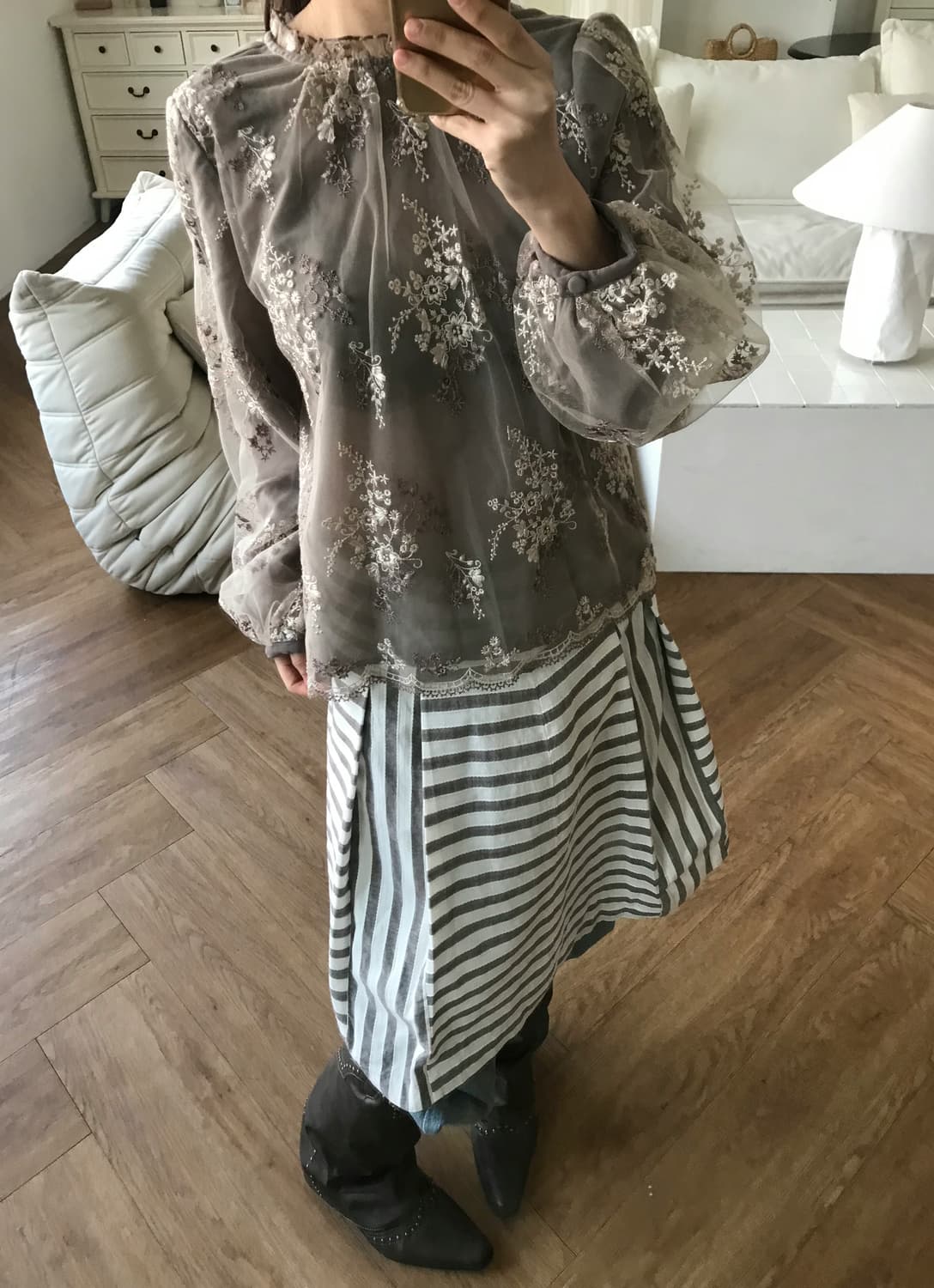 vintage pattern blouse 상품이미지1