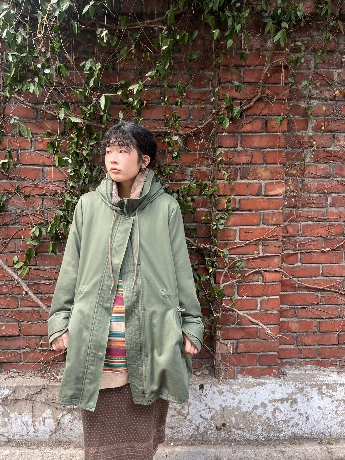 빈티지 카키 데일리 야상 아우터 상품이미지2