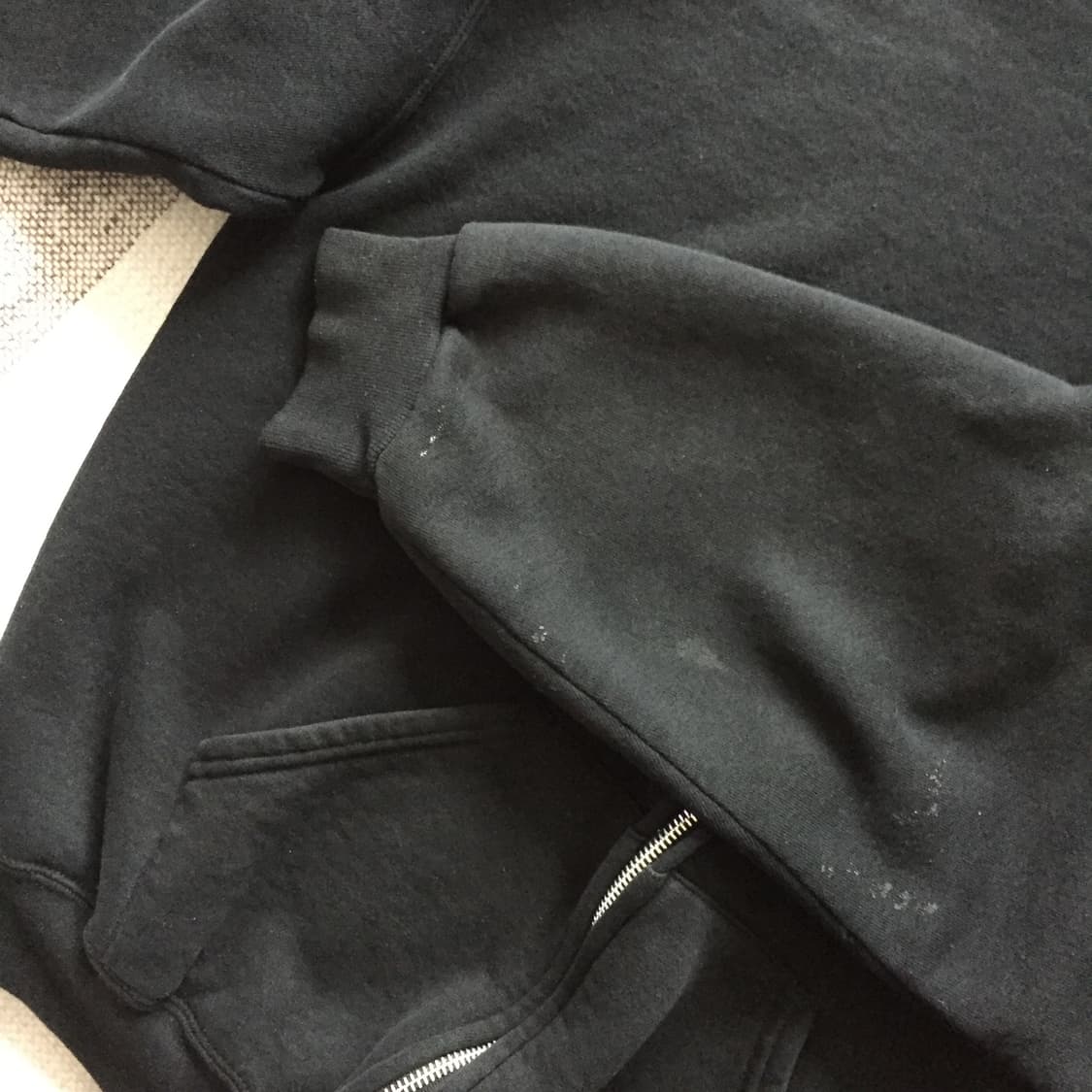 빈티지 러셀 후드집업 블랙 상품이미지5