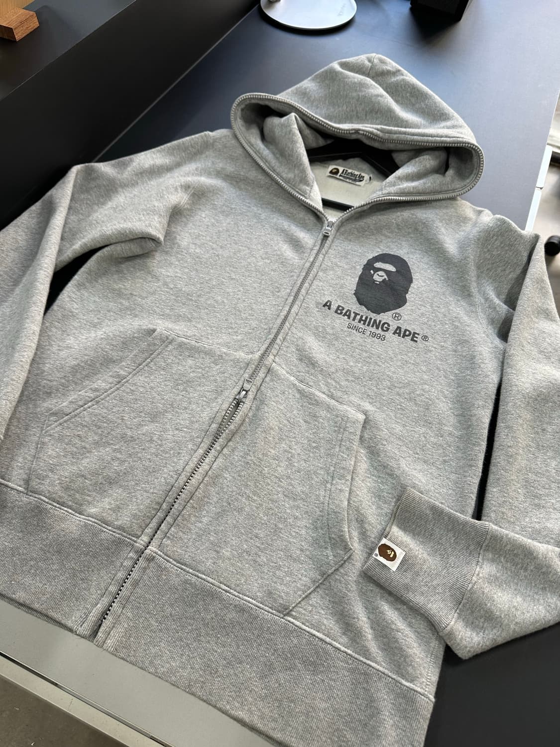 베이프사루 풀 후드집업 그레이 상품이미지6