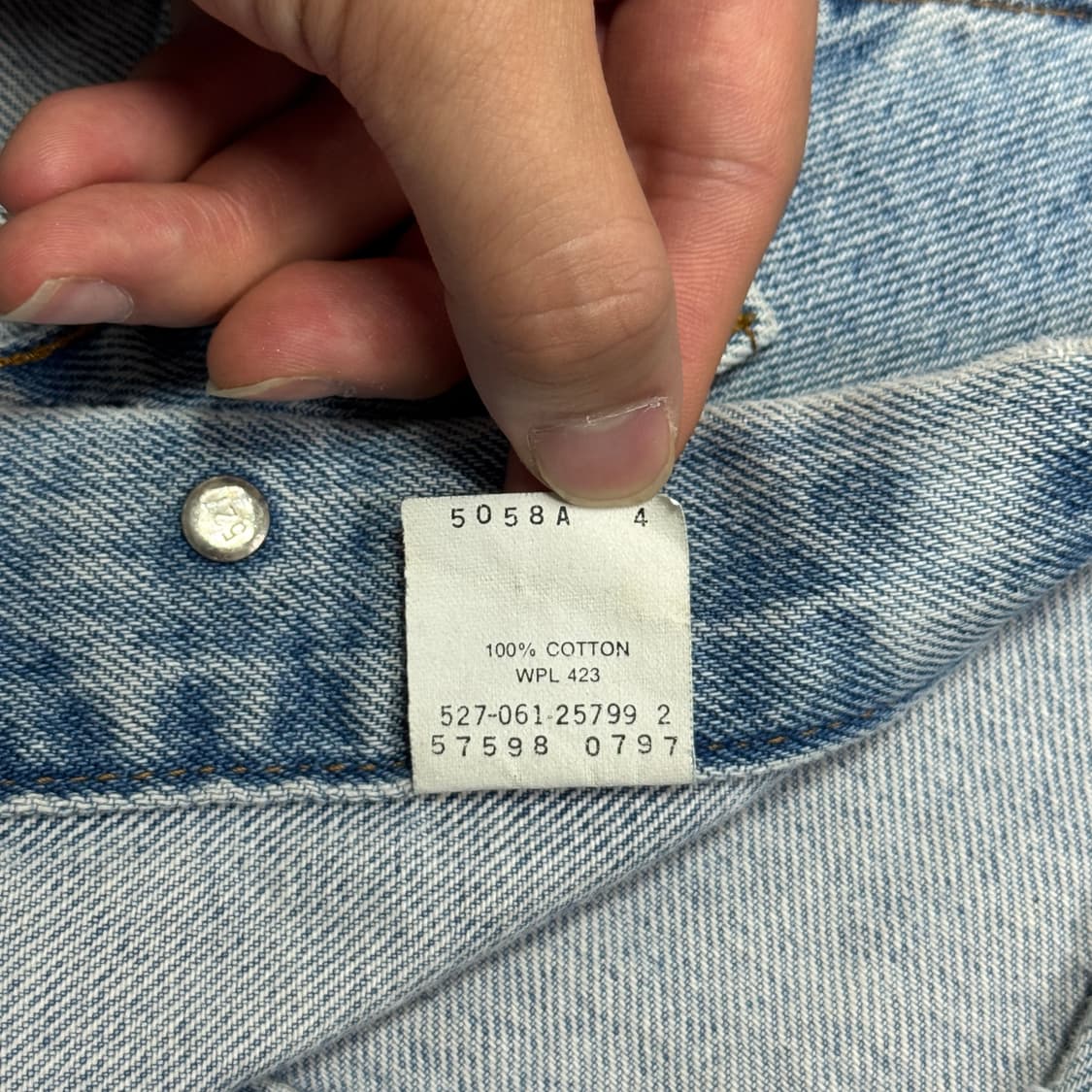 리바이스 90s usa 빈티지 화이트탭 크롭 데님자켓 100 상품이미지7