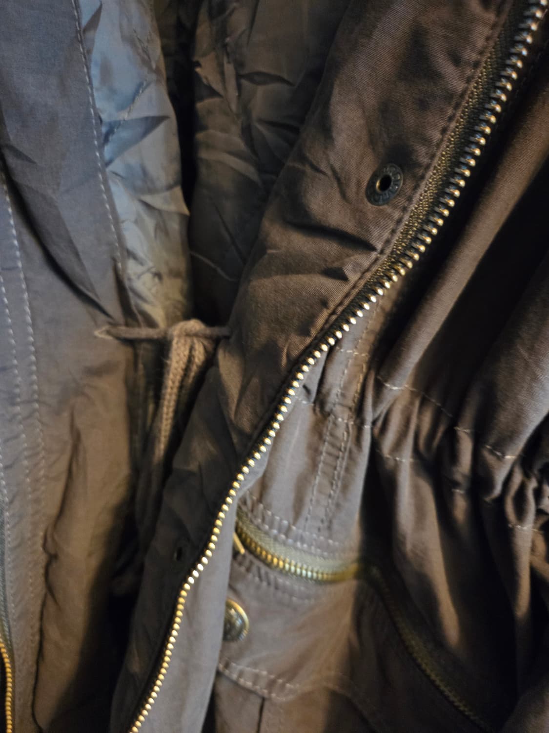 66 77 가능) 털 탈부착 가능 빈티지 모리걸 카키 다크초코 야상 상품이미지5