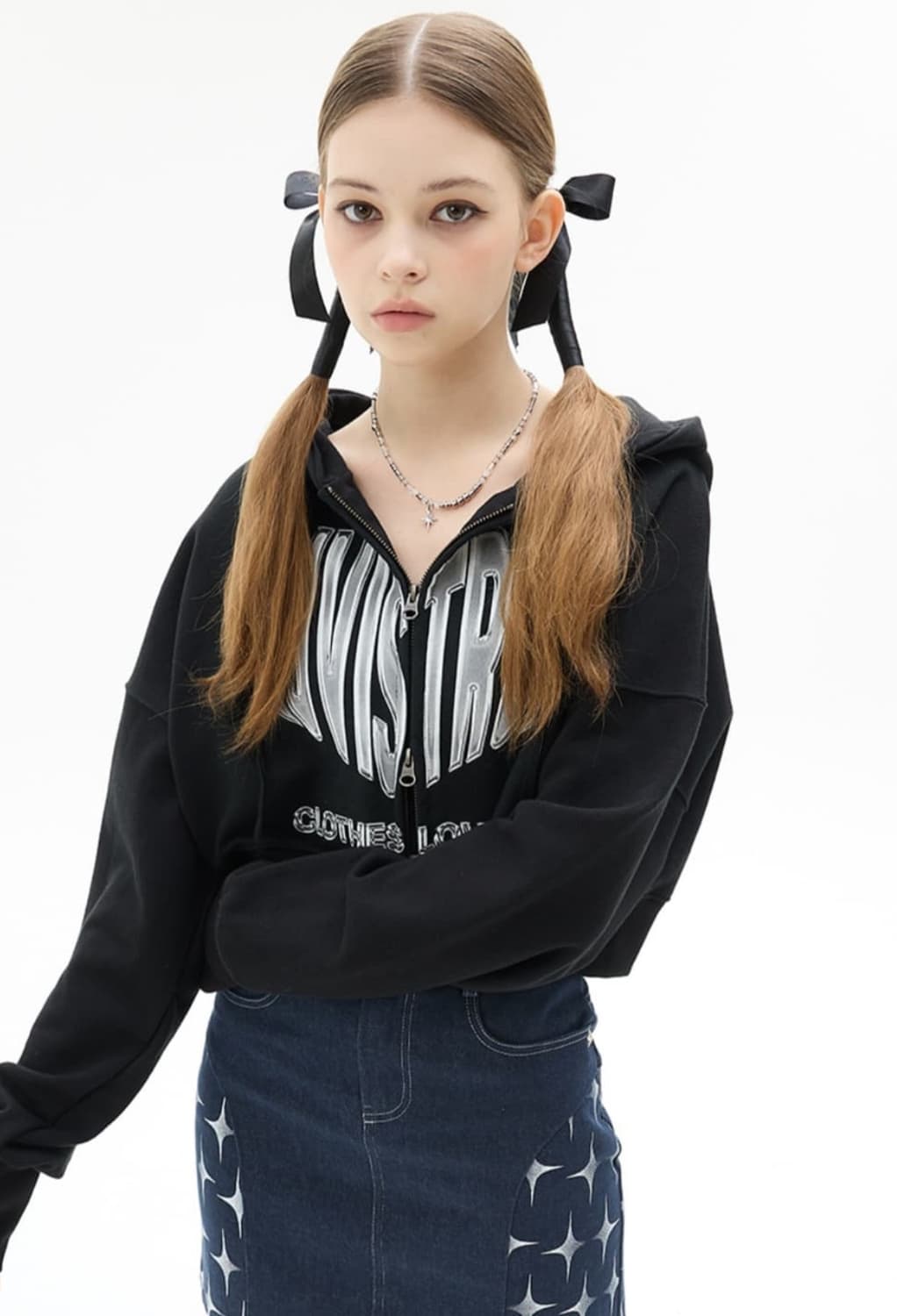 러브이즈트루 투웨이 크롭 후드 집업 상품이미지5