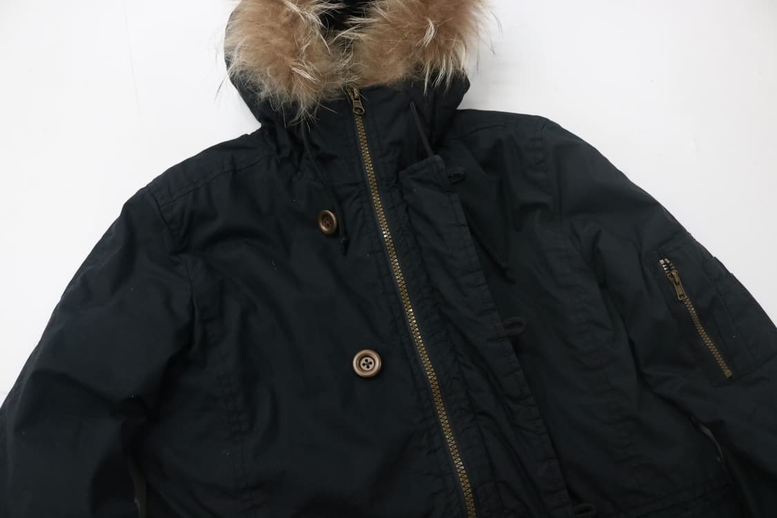 스미스 아메리칸 빈티지 리얼 라쿤 퍼 블랙 밀리터리 파카  상품이미지5